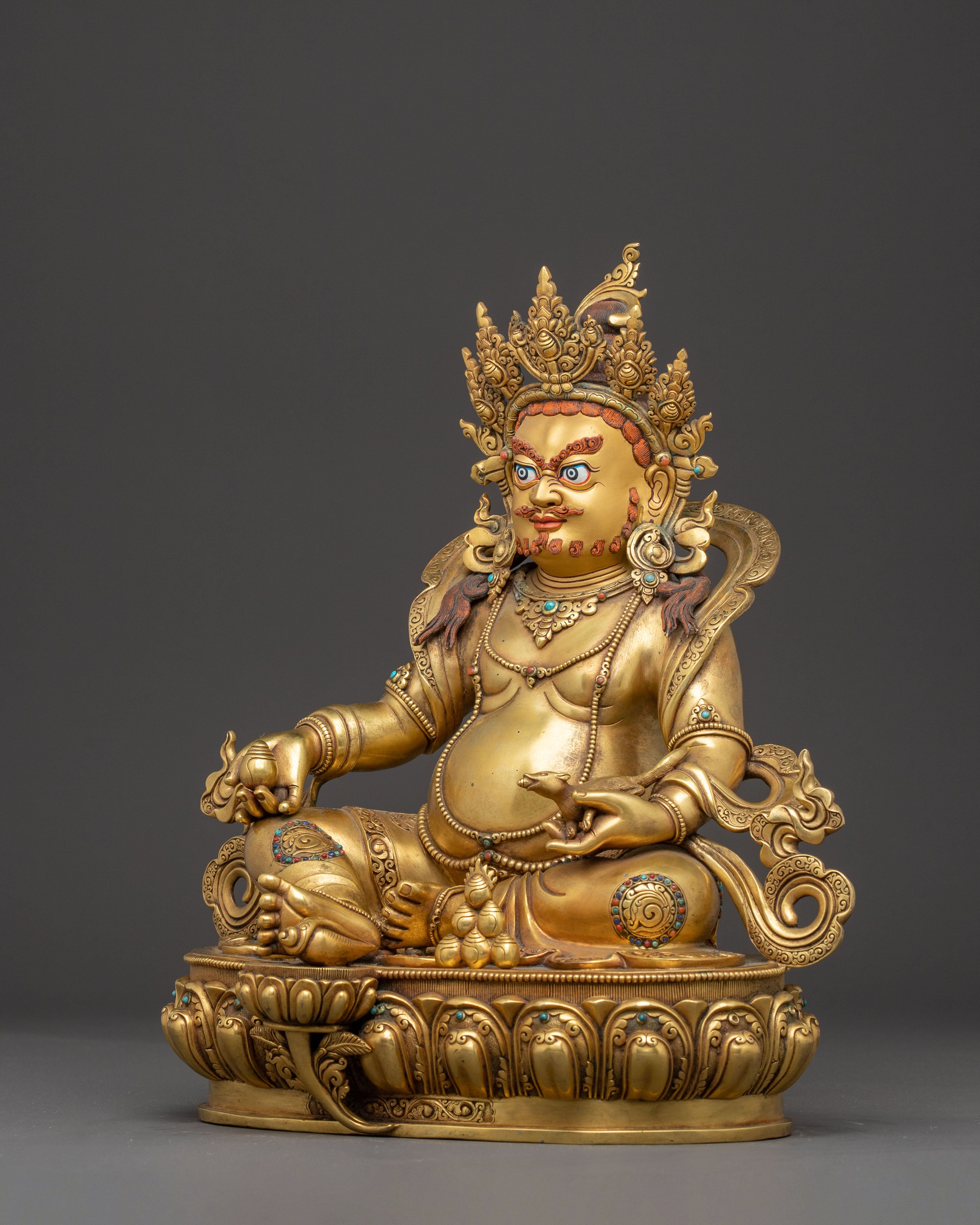 Handmade Figurine of Wealth Icon Dzambhala | Abundance Deity