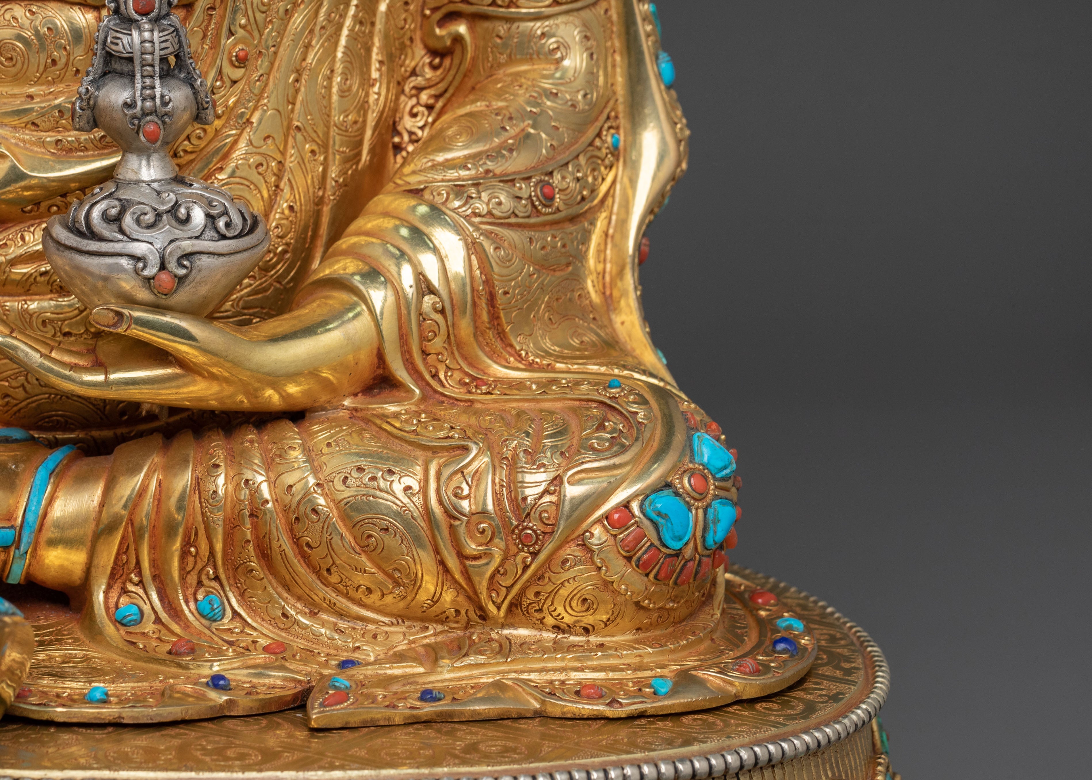 Spiritual Guru Rinpoche Handmade Sculpture: Sacred Altar Decor