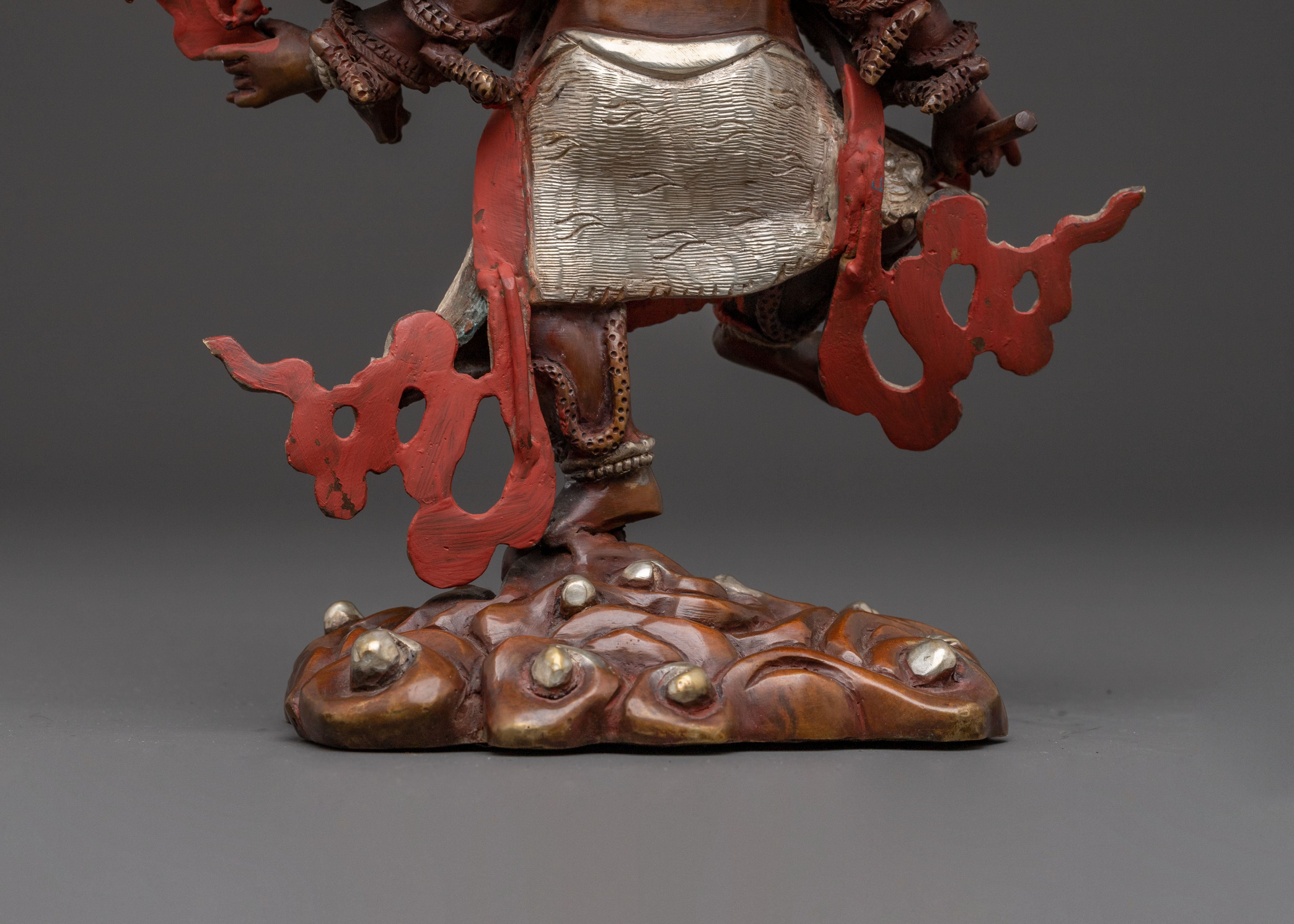 Uchusma Wrathful Deity Statue – Oxidized Copper