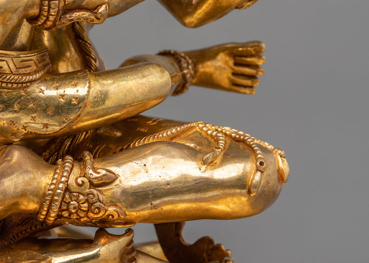 Chaturbhuja Mahakala Copper Sculpture