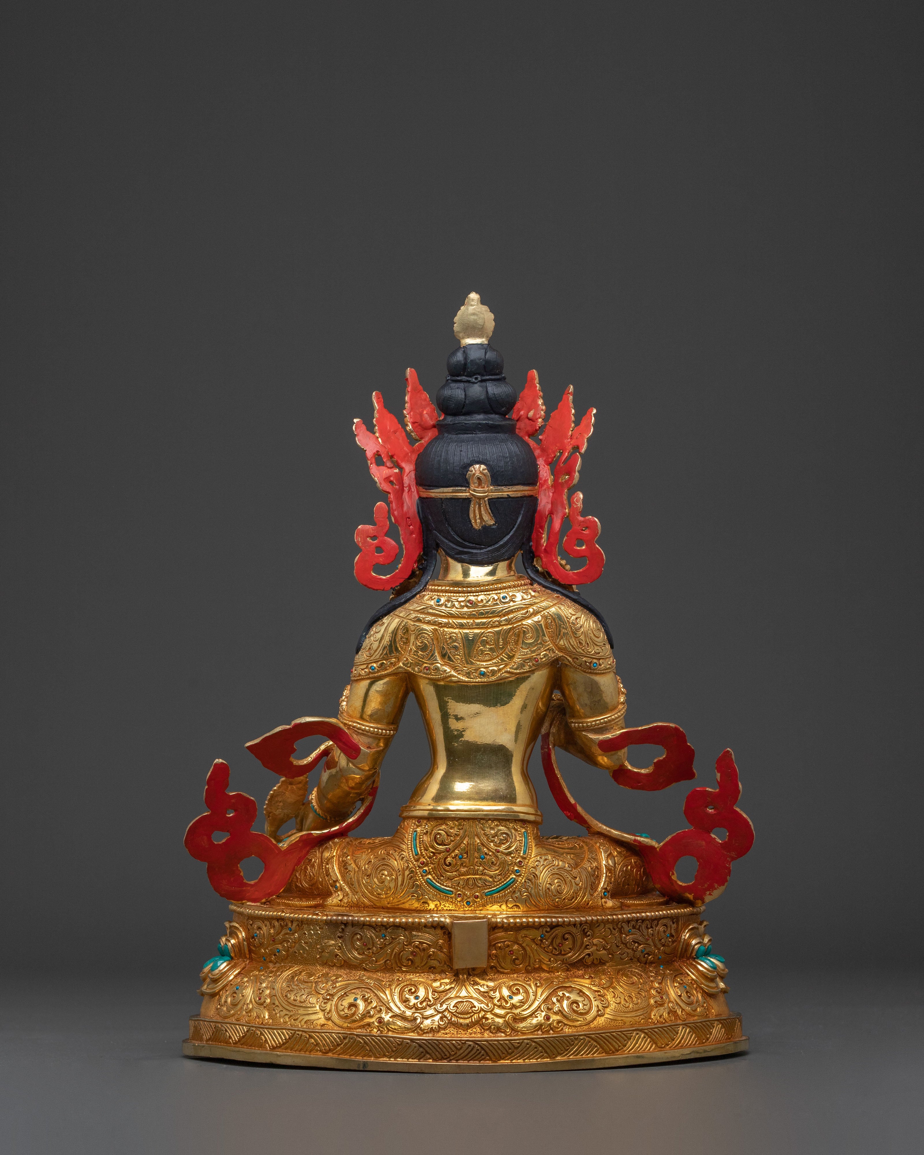 Kshitigarbha Statue | 24K Gold Gilded Buddhist Sculpture
