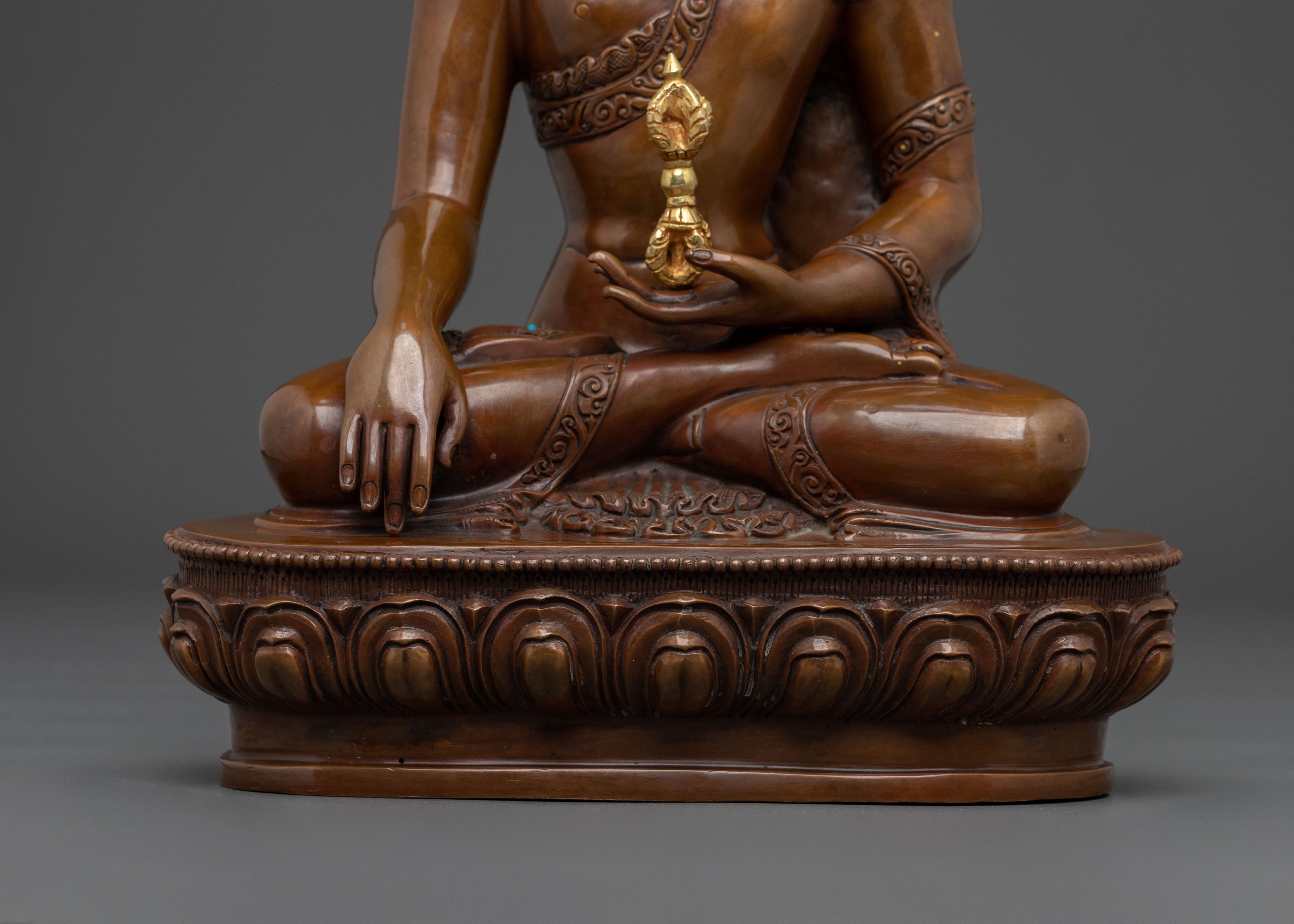 Mitrugpa Oxidized Copper Statue: Meditation Altar Decor