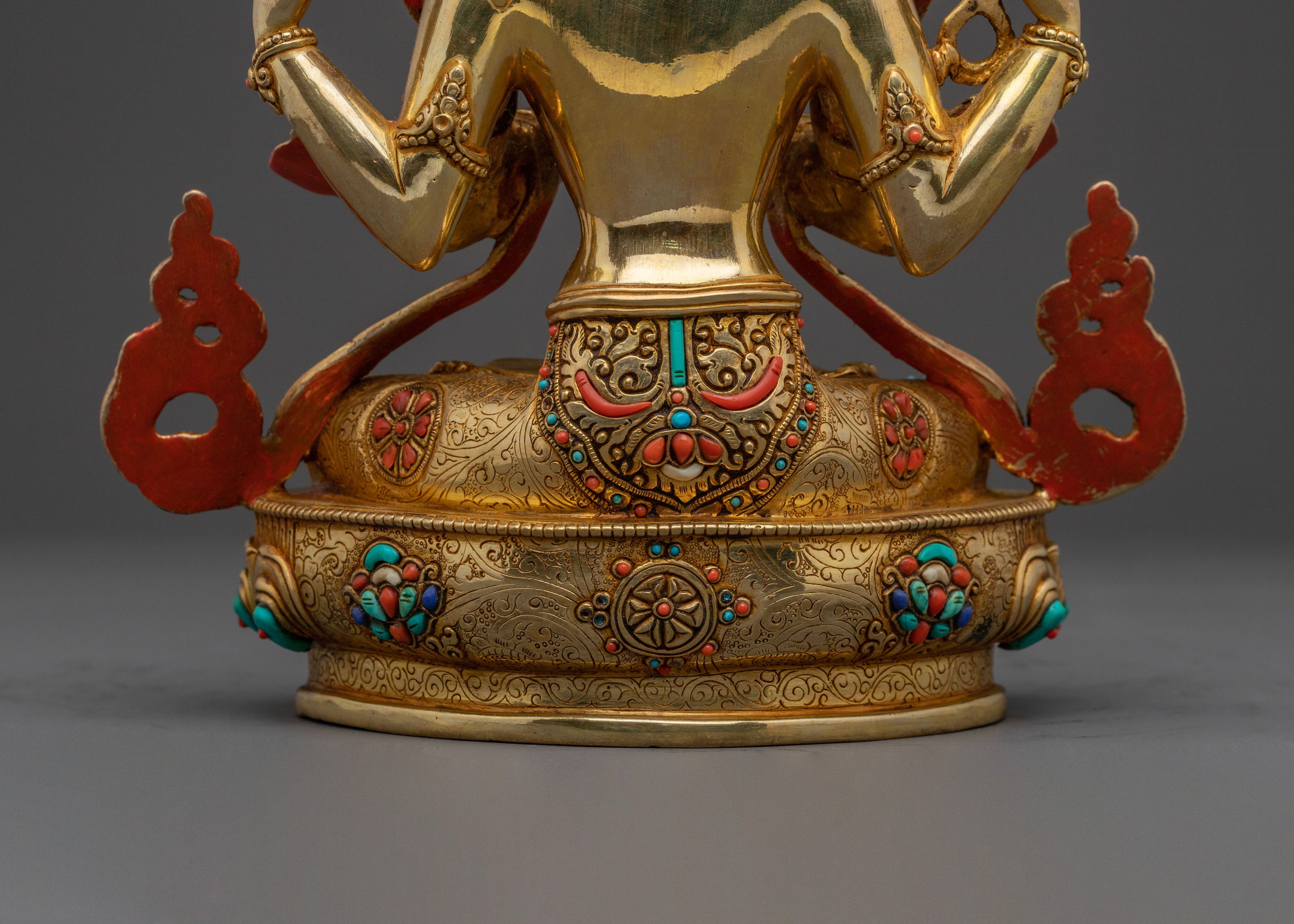 Chenrezig Enlightened Bodhisattva Statue – 24K Gold Gilded Masterpiece