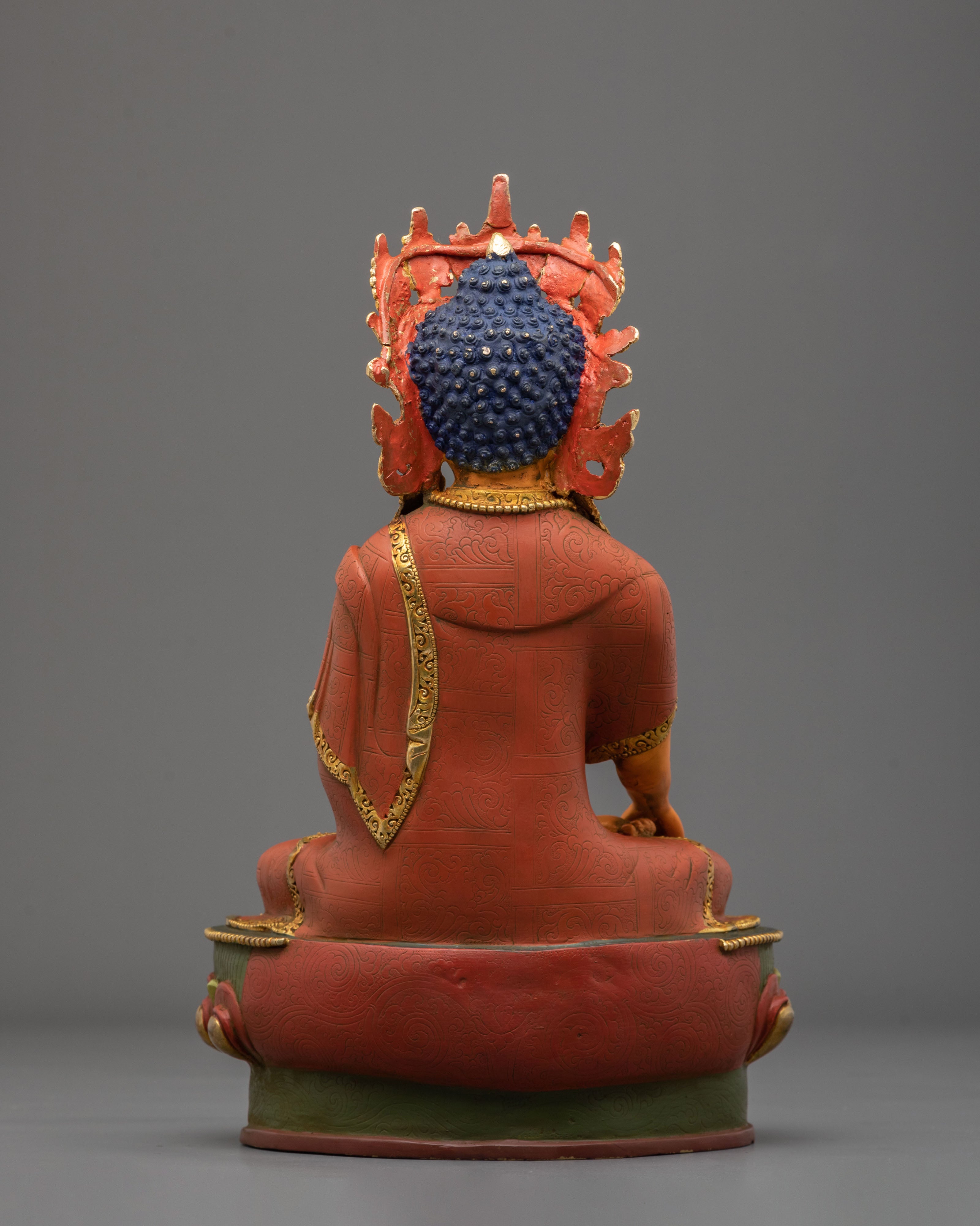 Crown Shakyamuni Buddha Figurine | 24K Gold Coated Statue