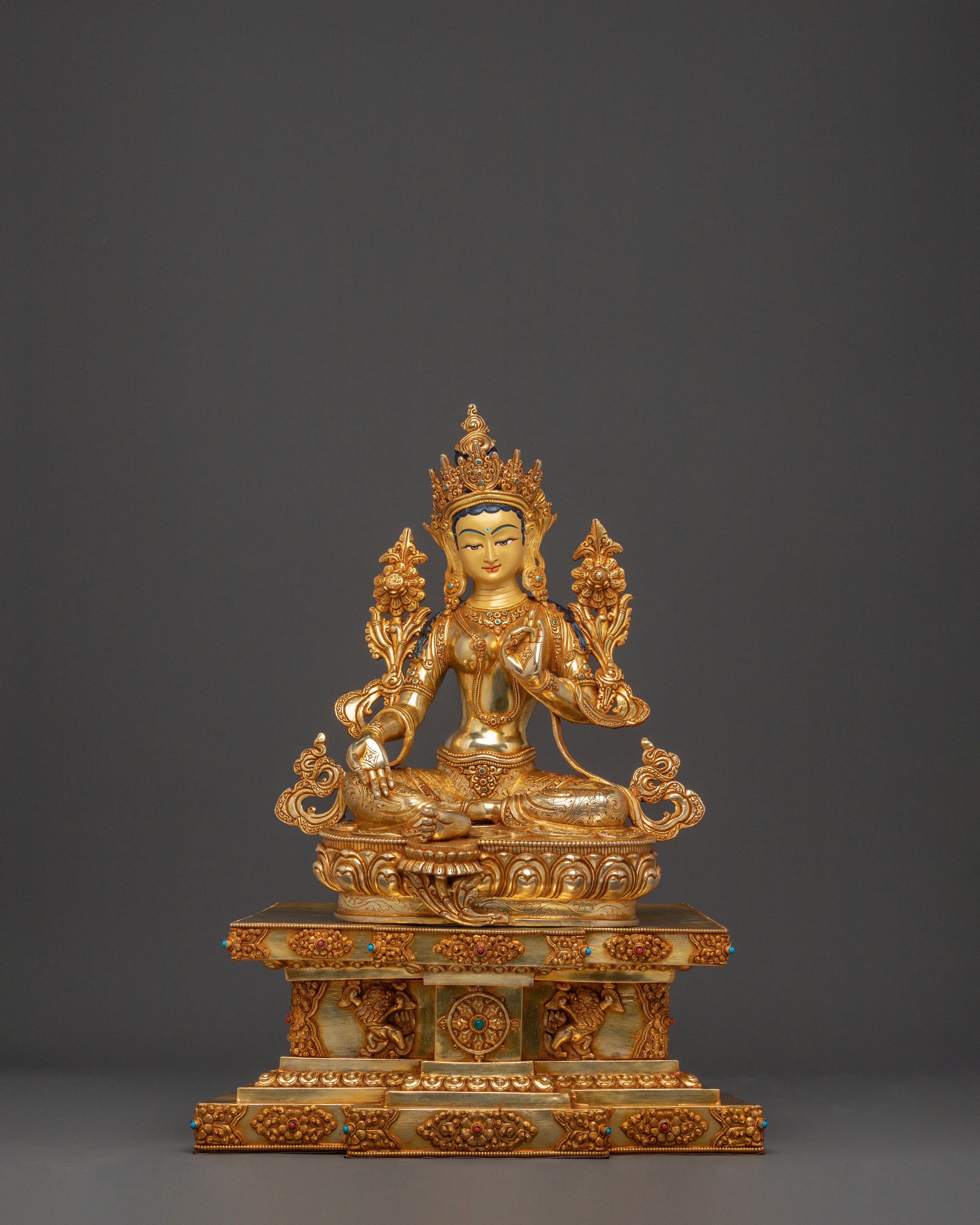 21 Tara Golden Statue Set | Handcrafted Devotion
