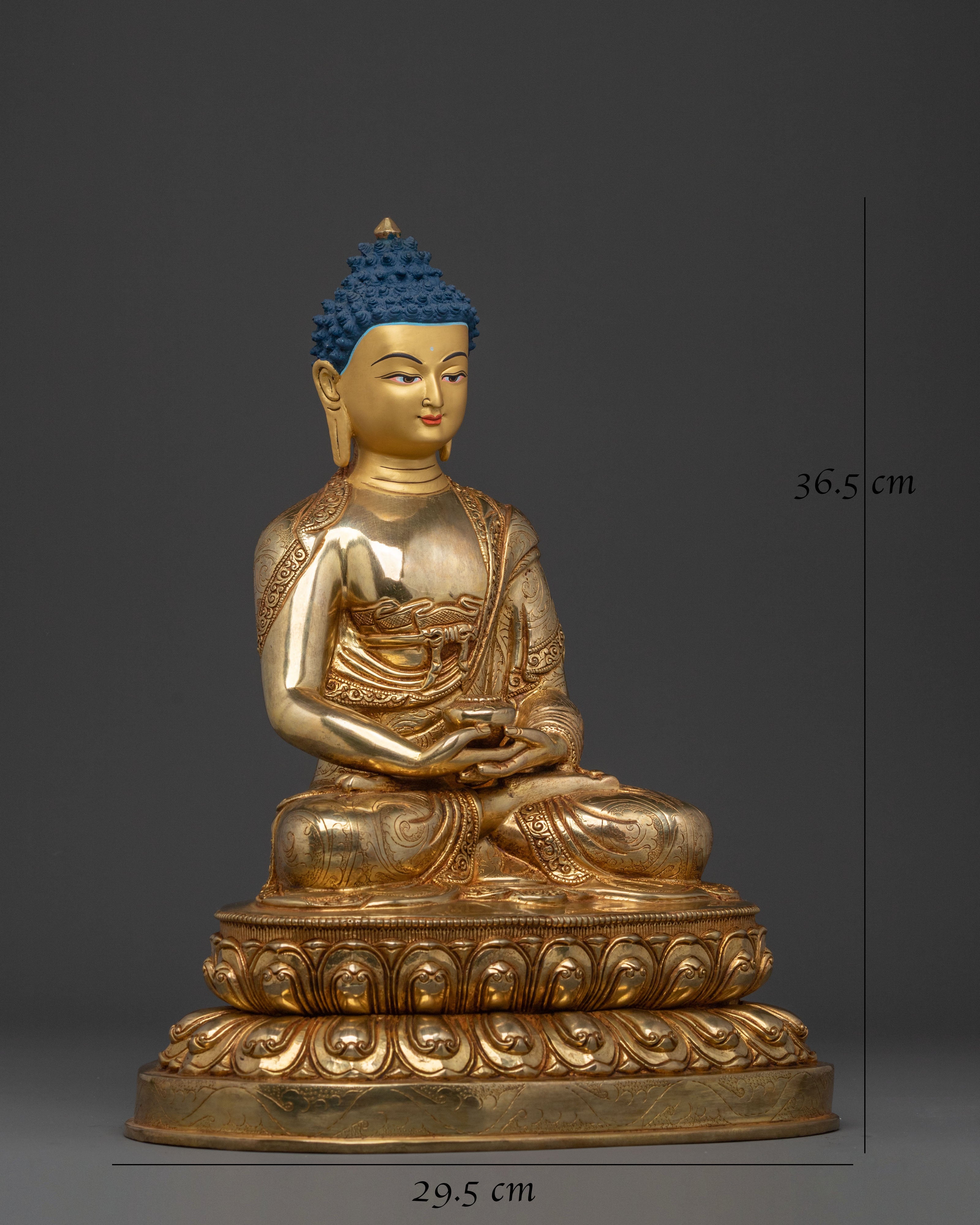 Amitabha 24k Gold Gilded Statue: Radiant Compassion