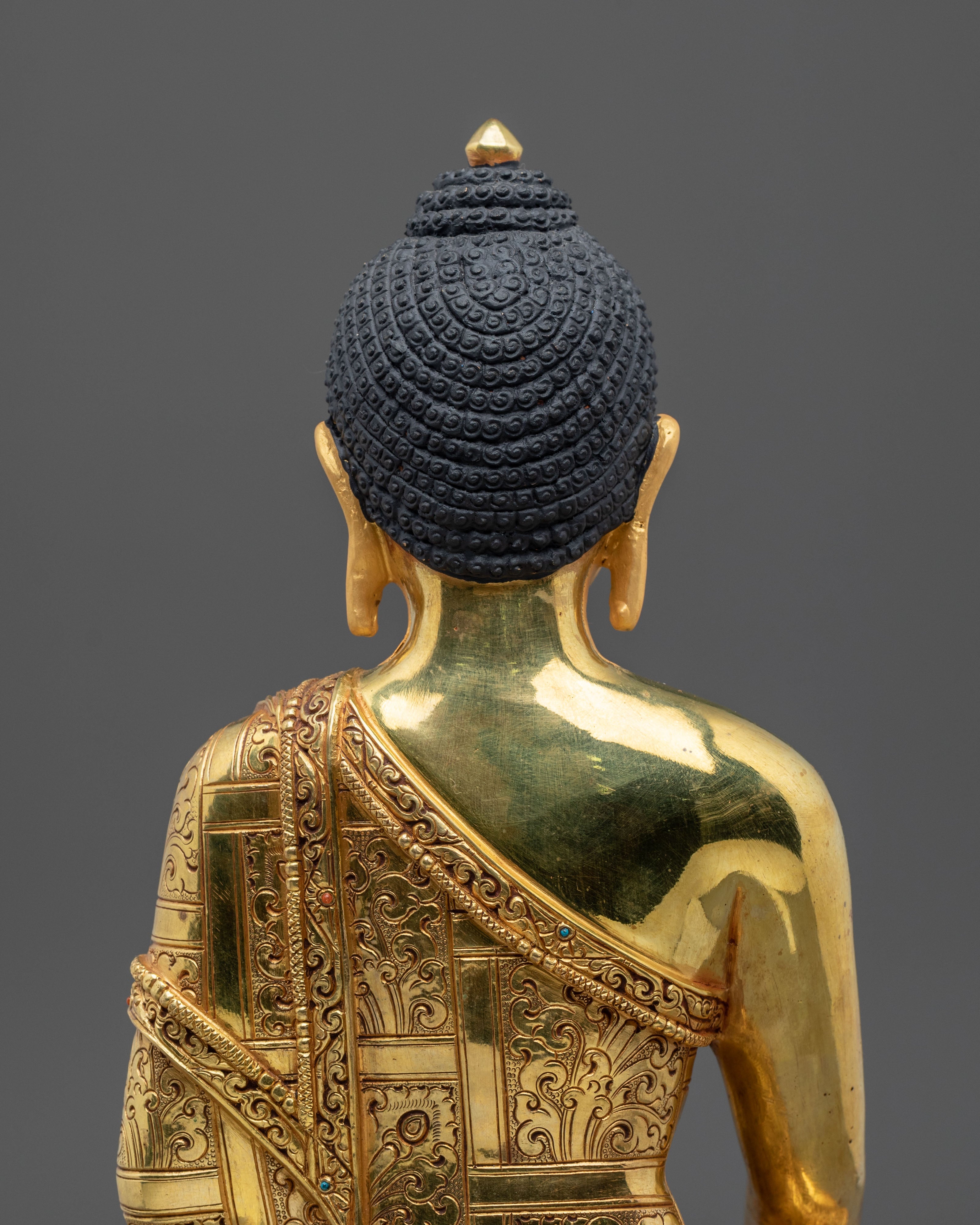 Shakyamuni Buddha Figurine with Copper Body | Buddhist Shrine