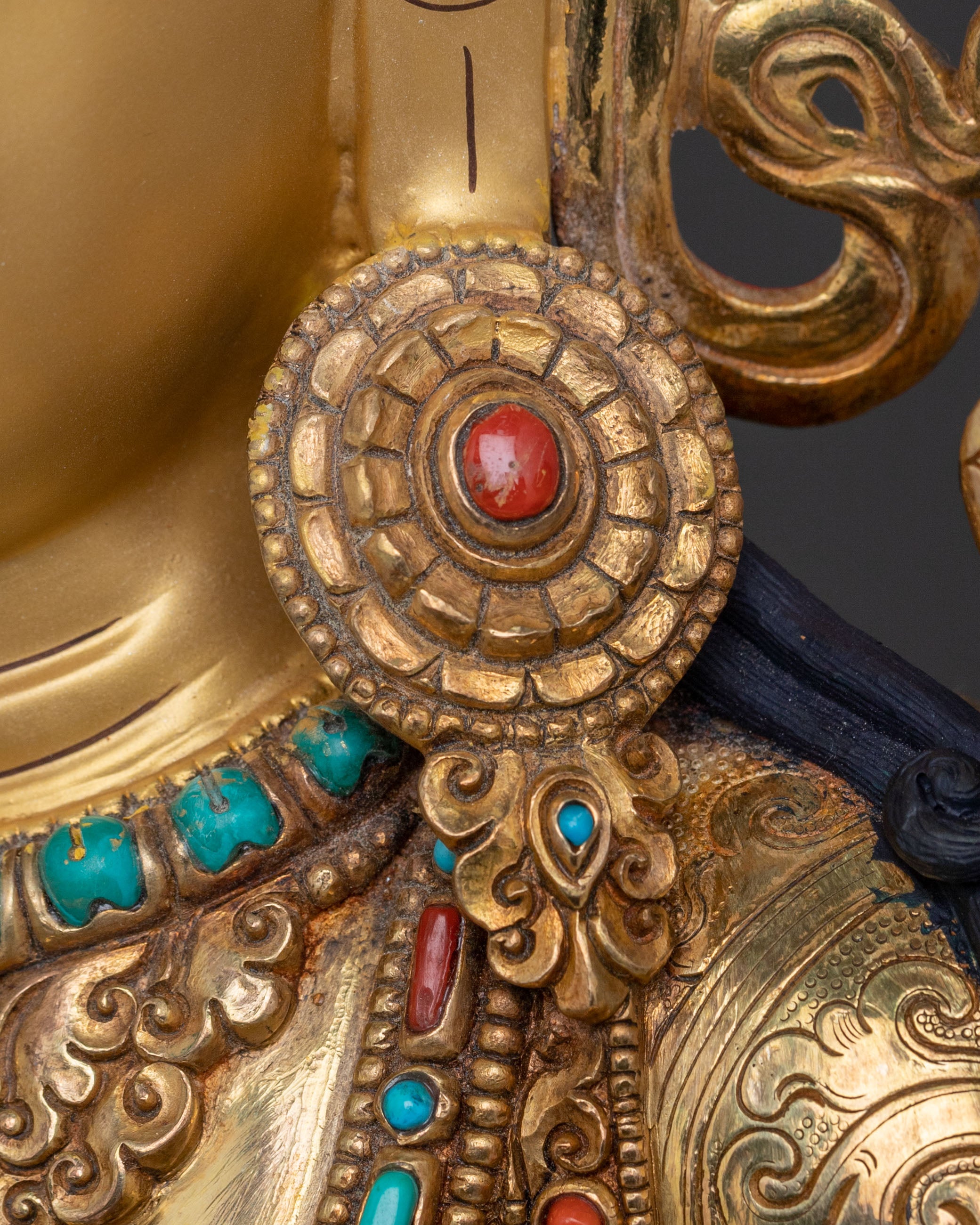 White Tara Blessing Statue | 24K Gold Gilded Figure