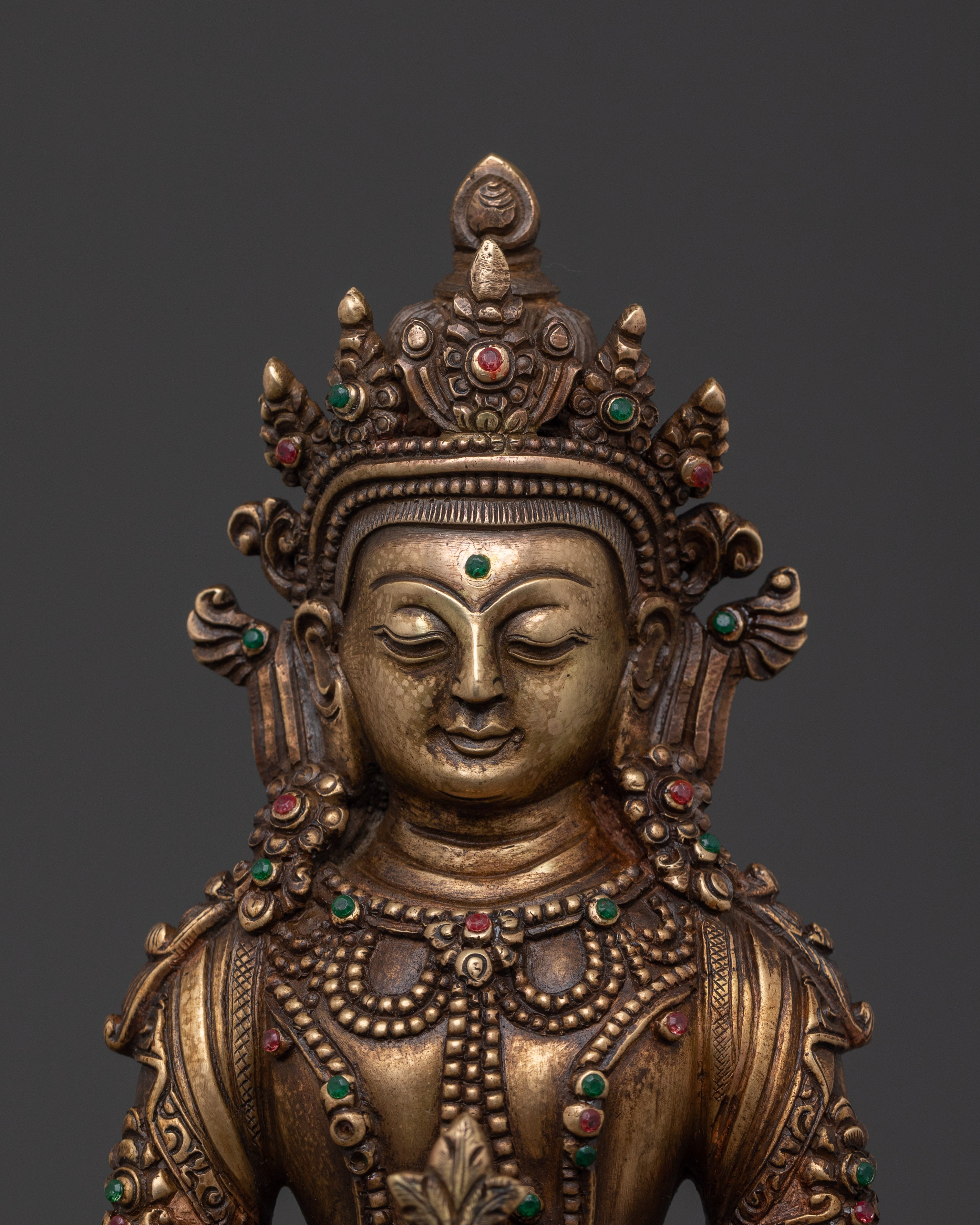 Amitayus Statue of Immortality | Bronze & Gemstone