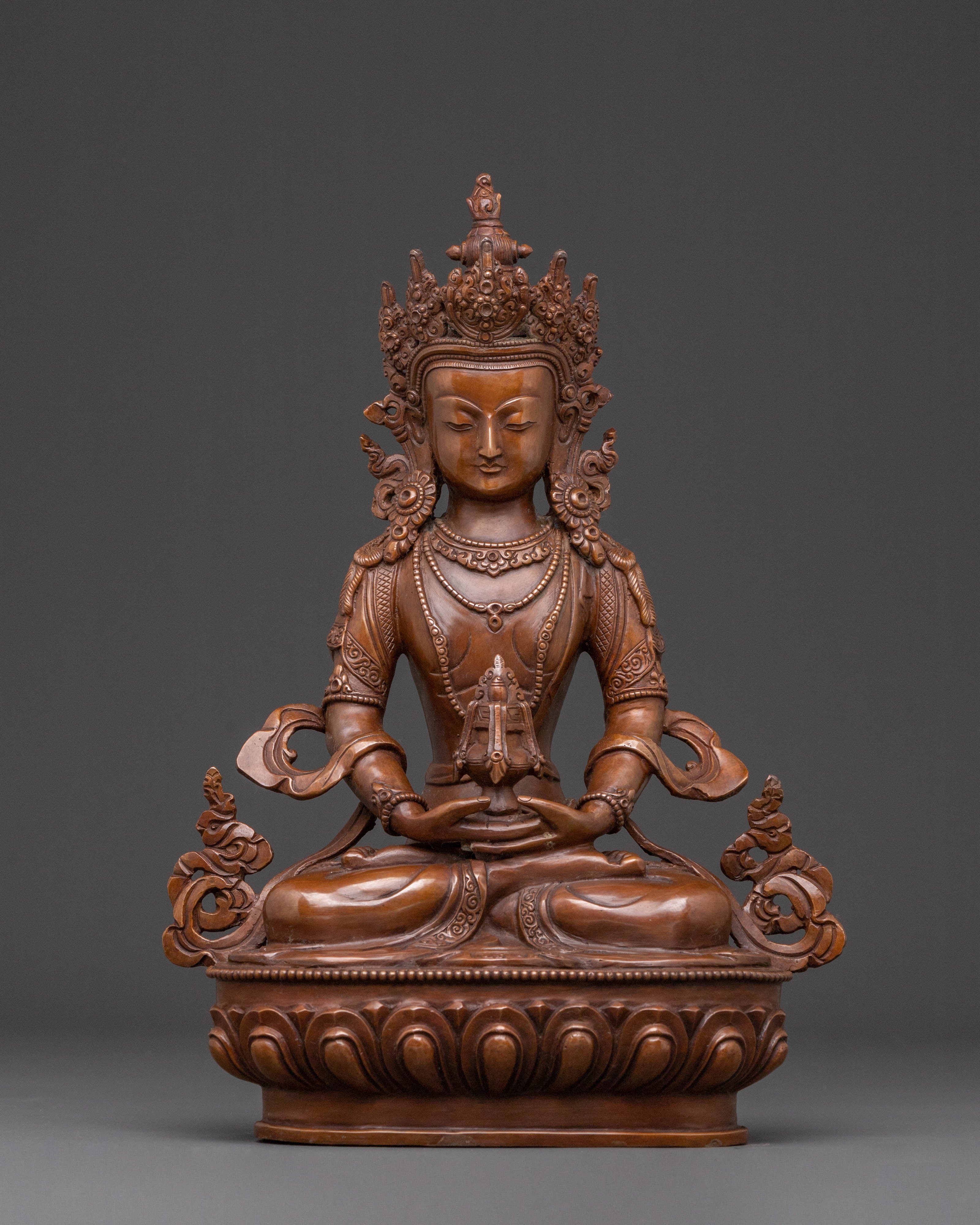 Amitayus Buddha Statue – Oxidized Copper Artistry