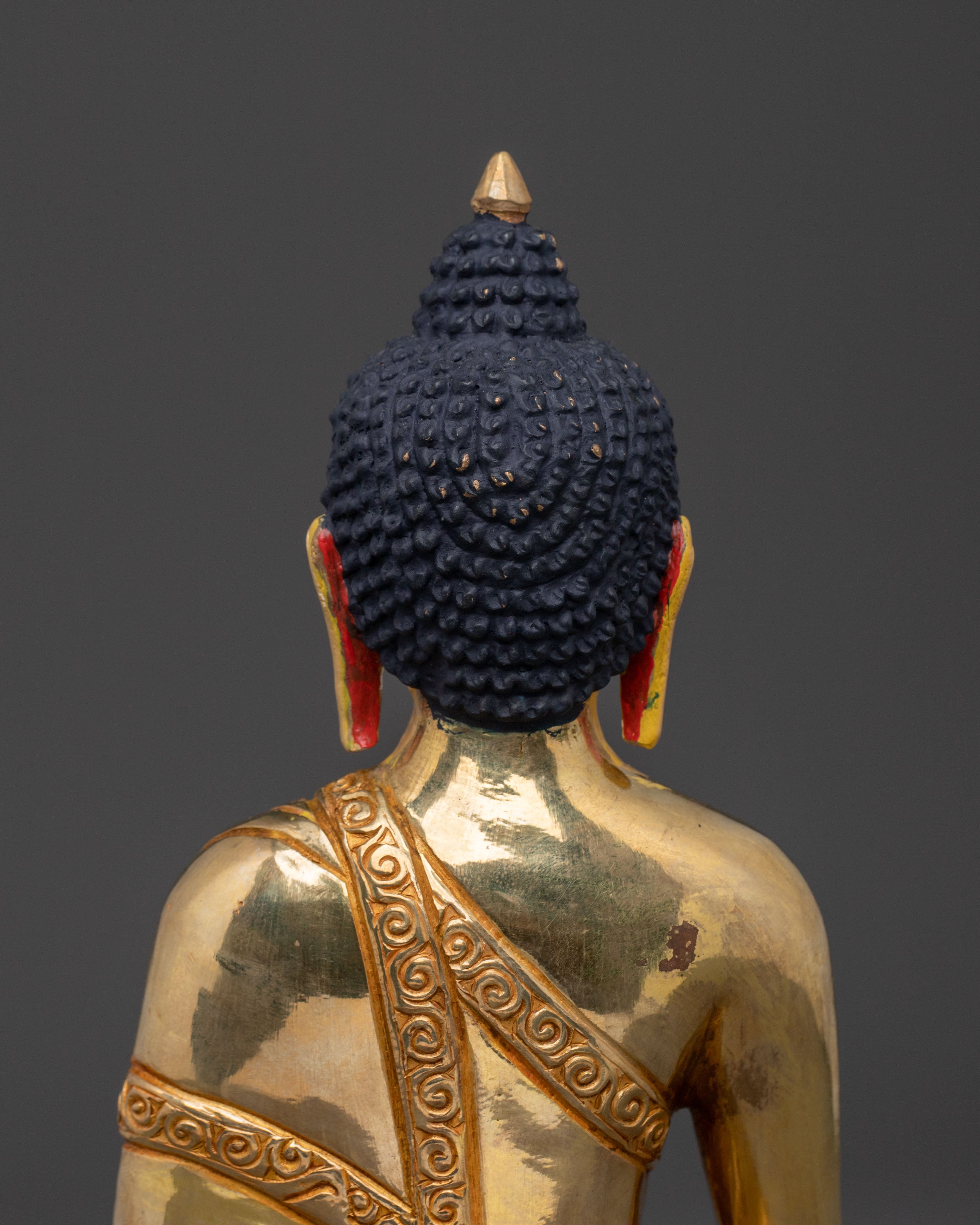 Shakyamuni Blessing Statue: 24K Gold Gilded