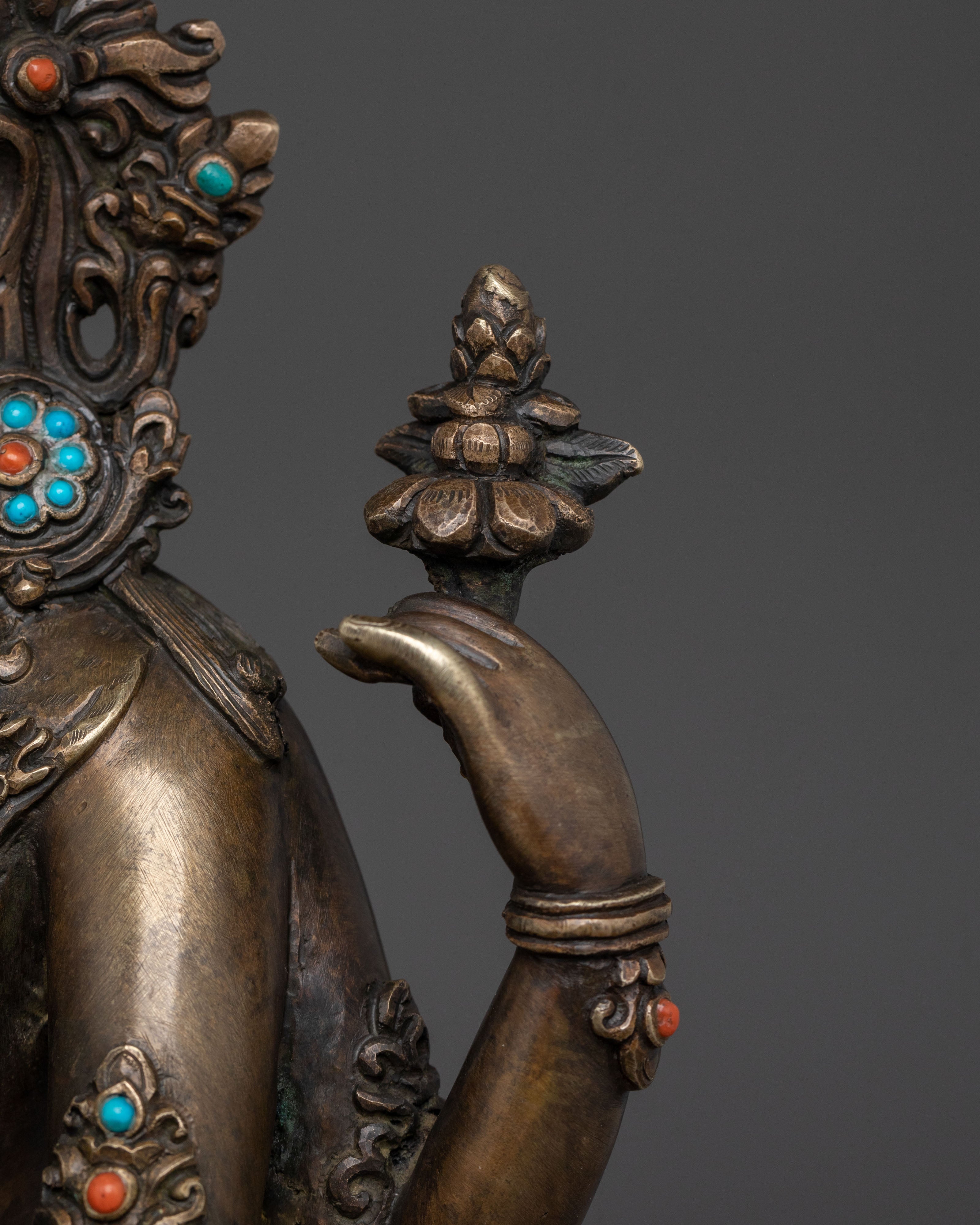 Exquisite Chenrezig Prayer Statue | Traditional Himalayan Artwork