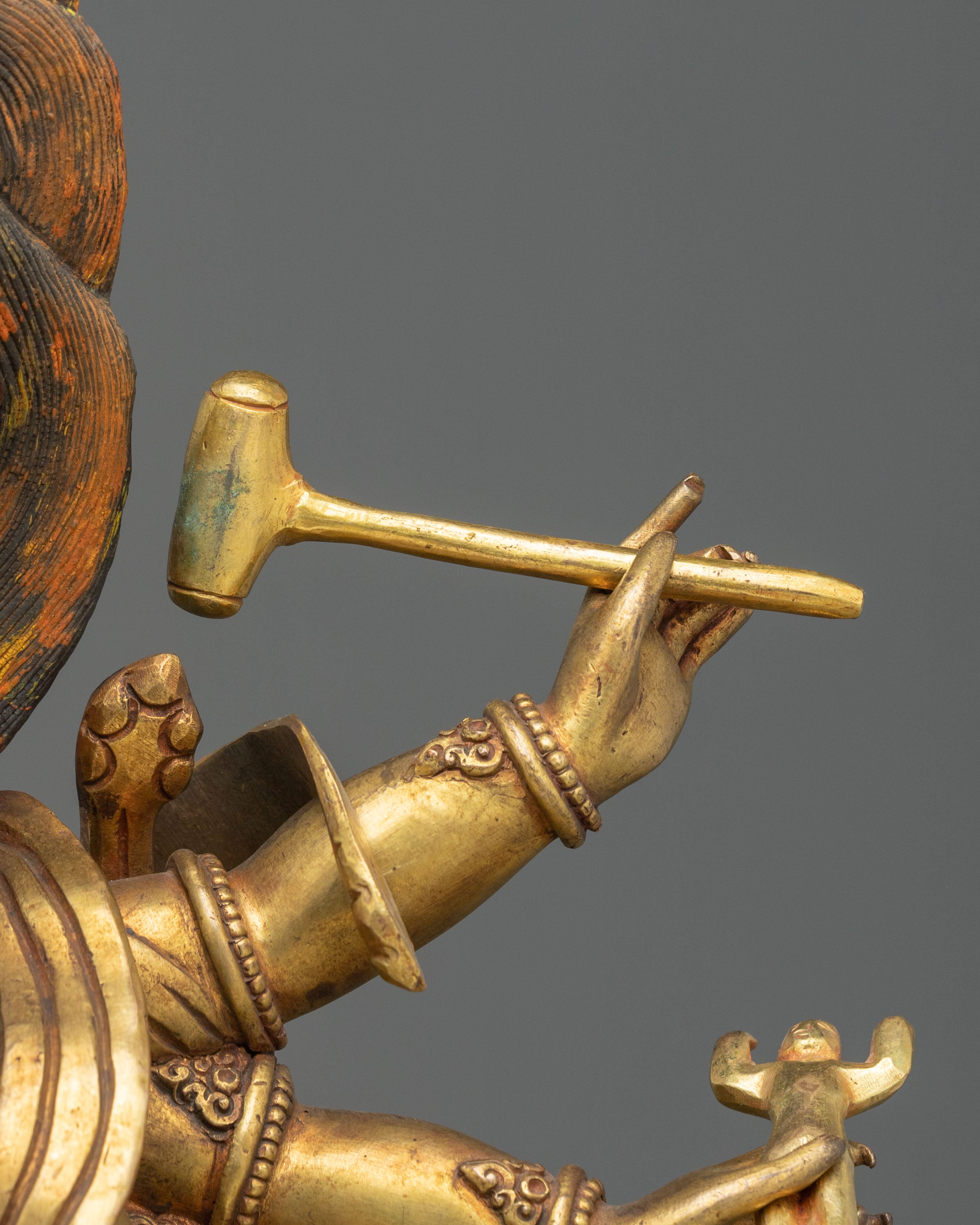 Fierce Heyagriva: 24K Gold Gilded Copper Statue