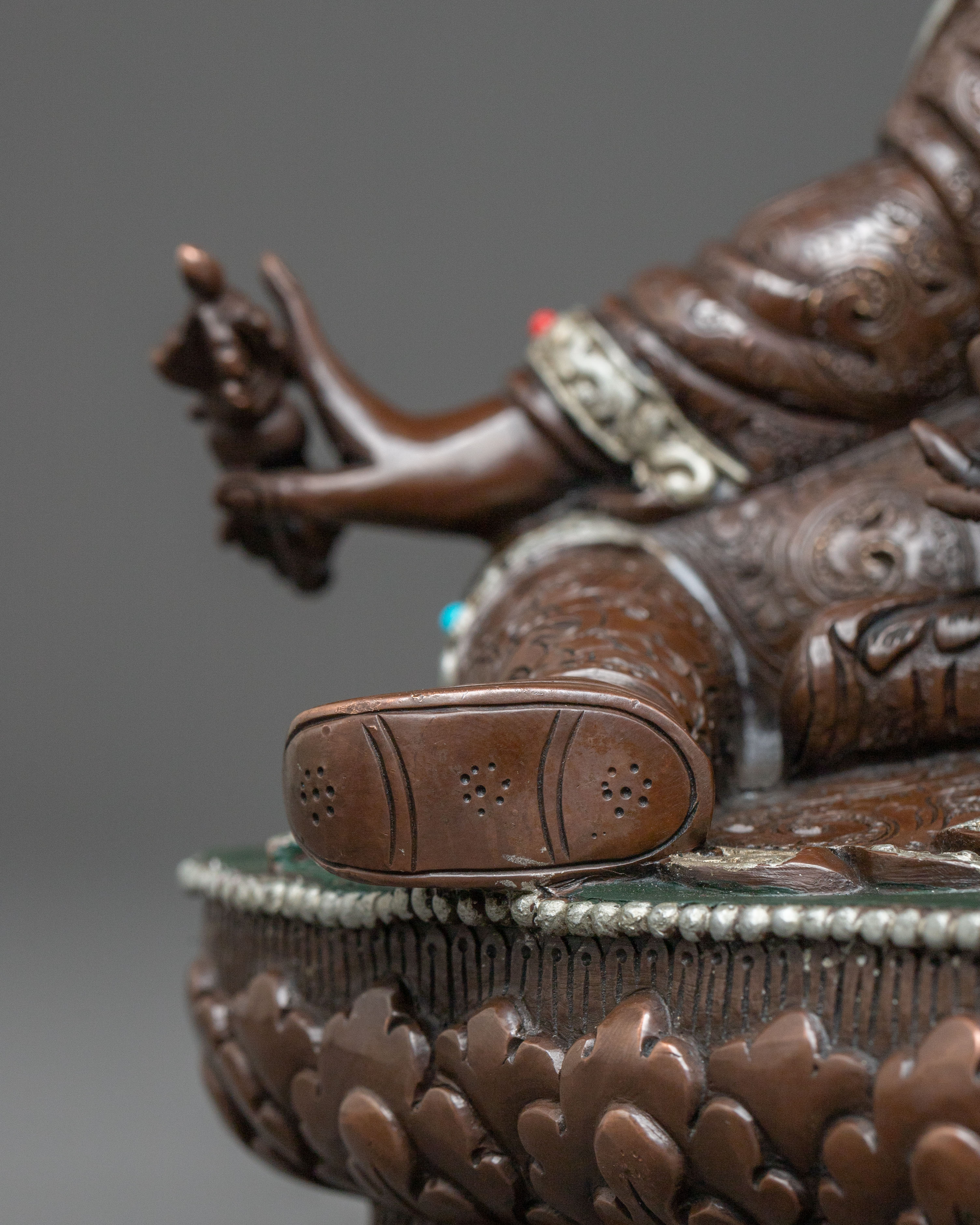Guru Rinpoche Silver Plated Meditation Statue