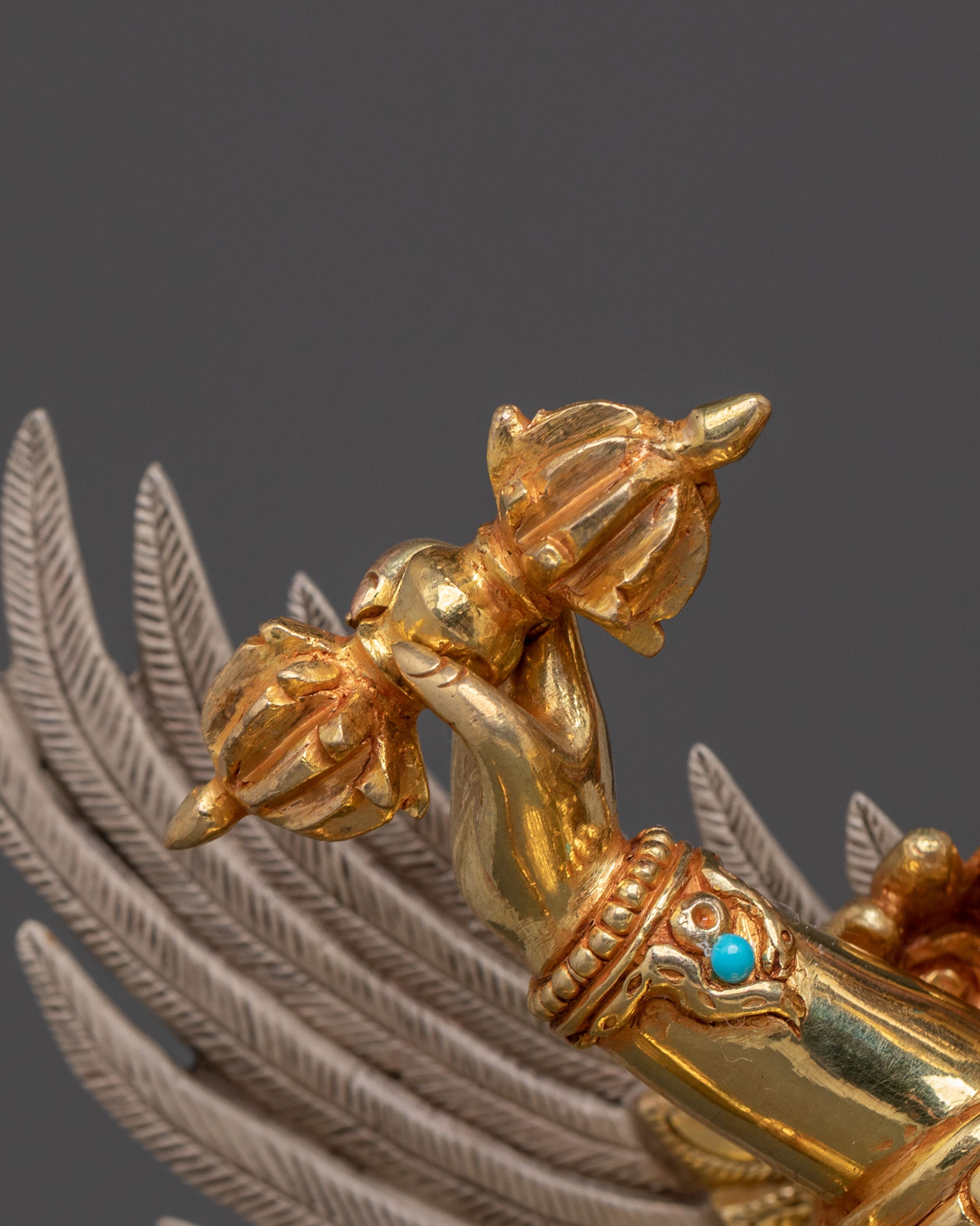 Vajrakilaya: 24K Gold Gilded Sacred Protector Statue