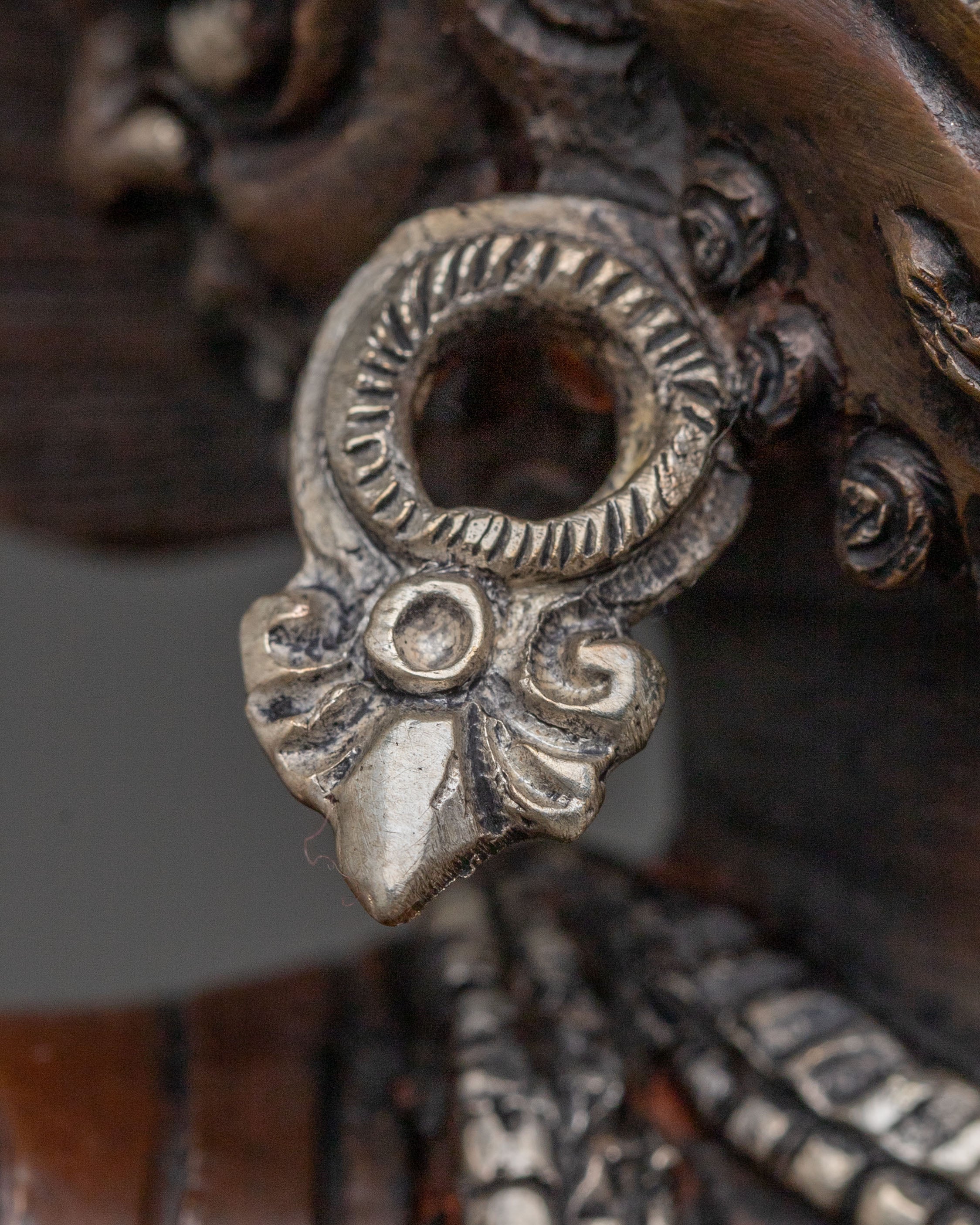 Tibetan Rahula Copper Statue – Oxidized Art