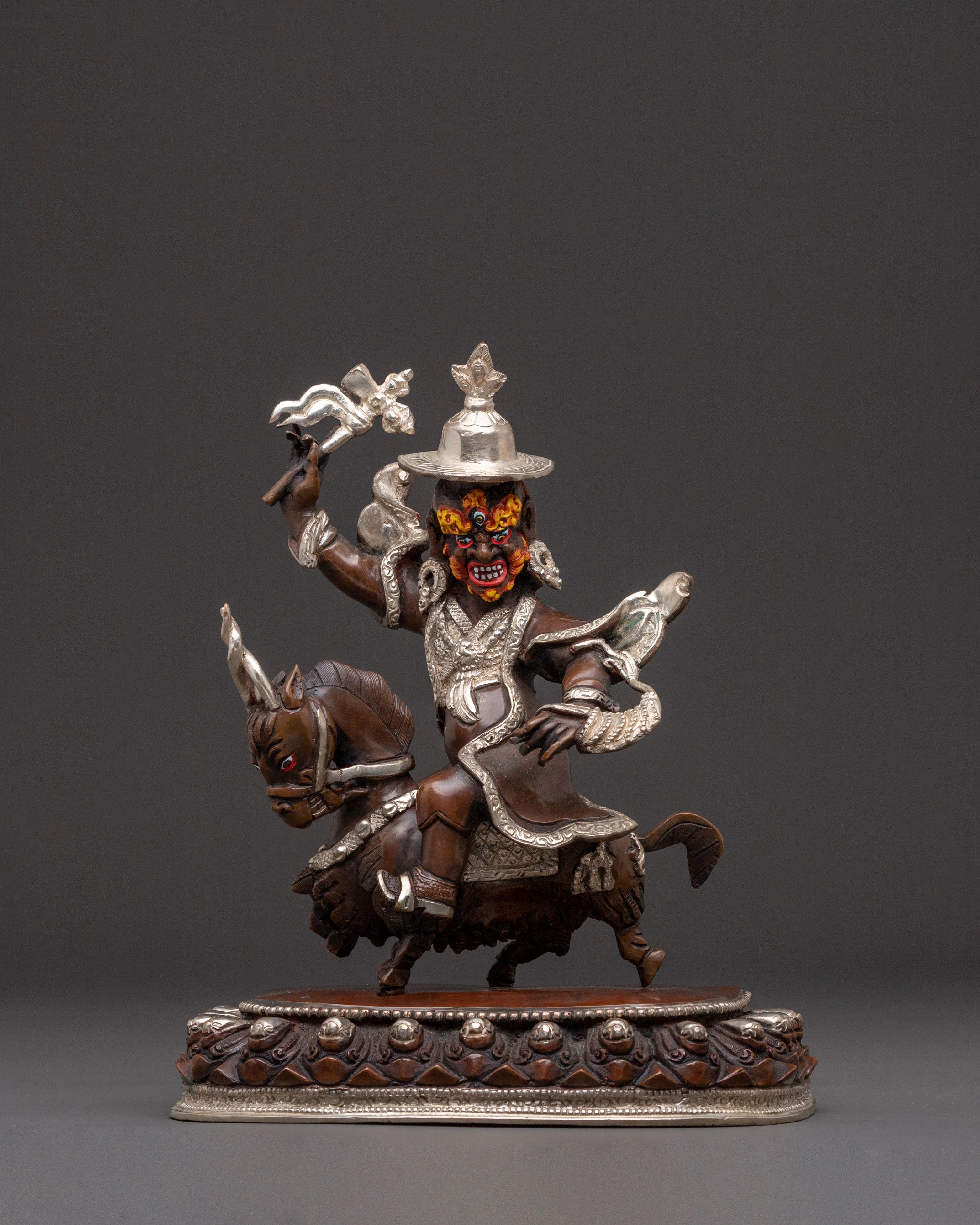 Mahakala Protector Deity | Oxidized Copper Statue