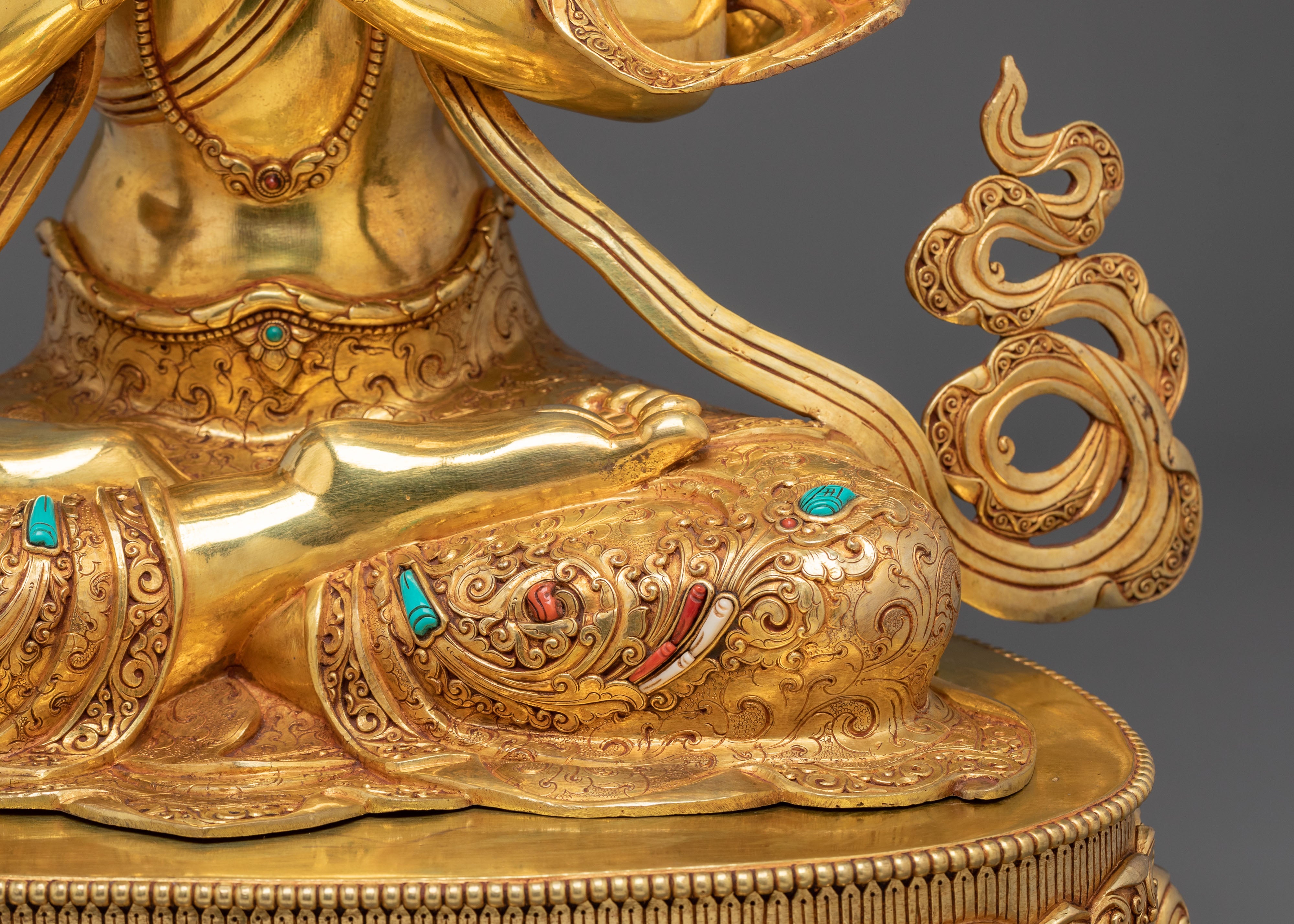 Four-Armed Chenrezig Statue | Exquisite 24K Gold Gilded Sculpture