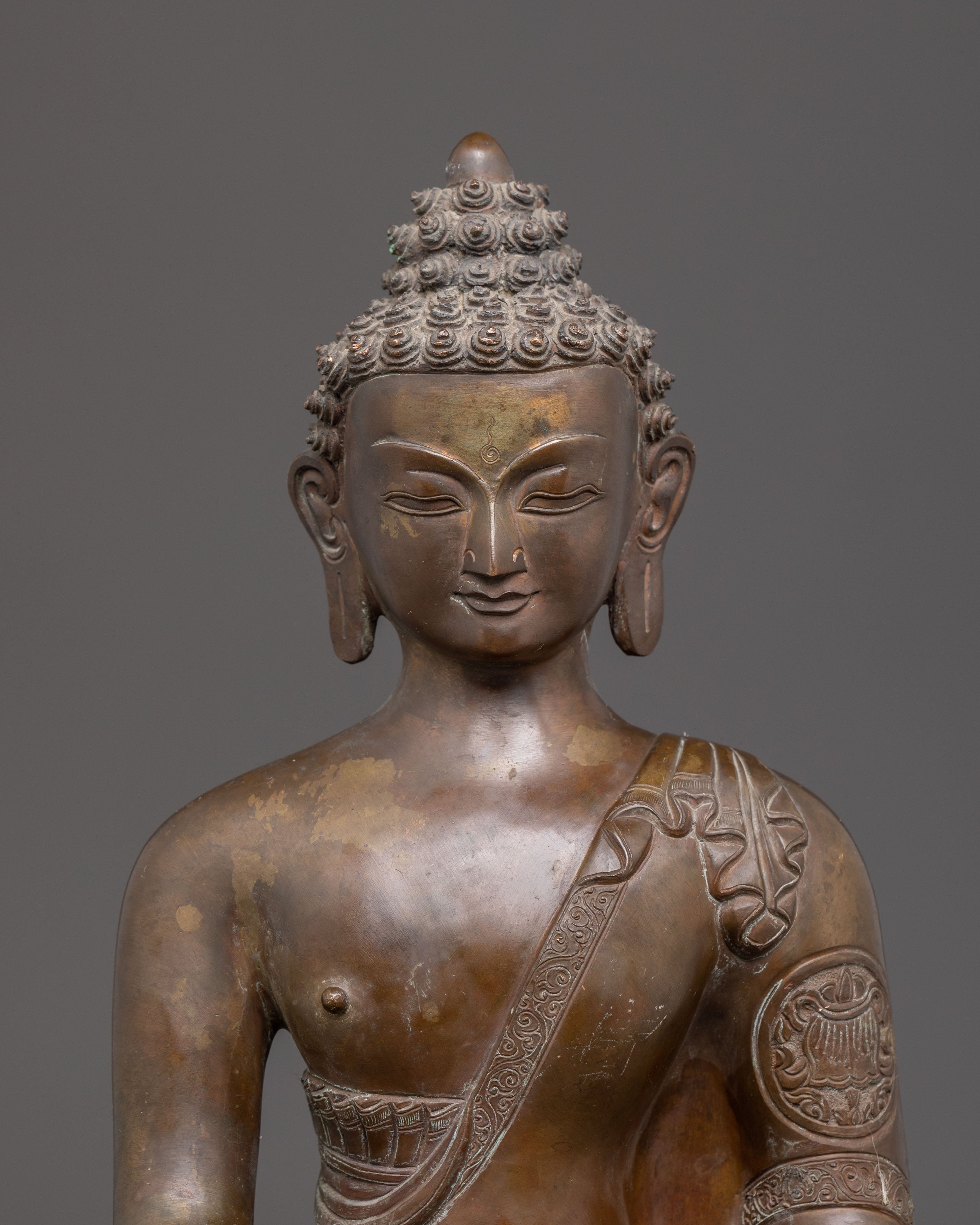 Teacher of Dharma Oxidized Buddha Shakyamuni Statue – Antique Copper