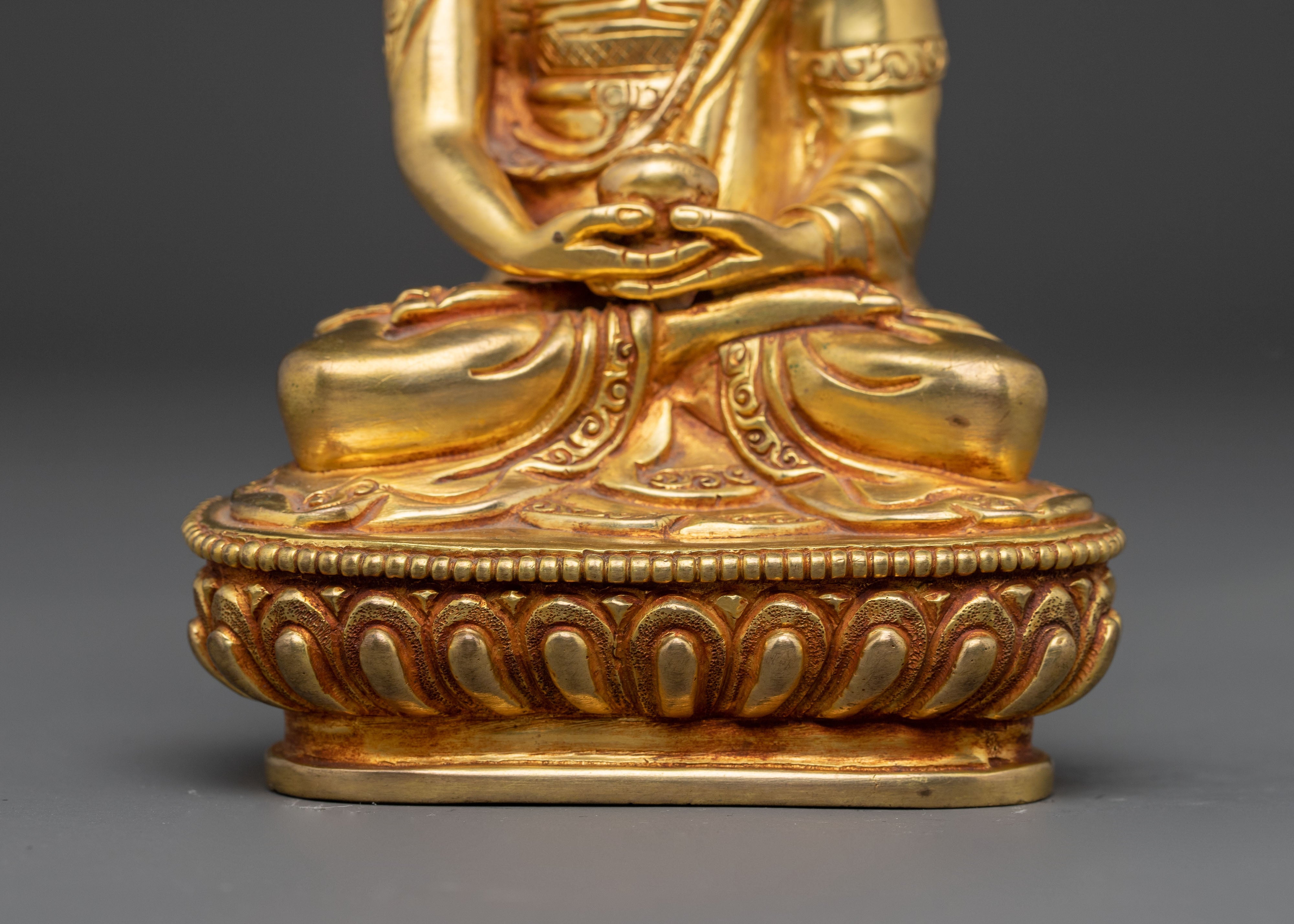 Peaceful Copper Handmade Statue of Amitabha Buddha | Pure Land Buddha
