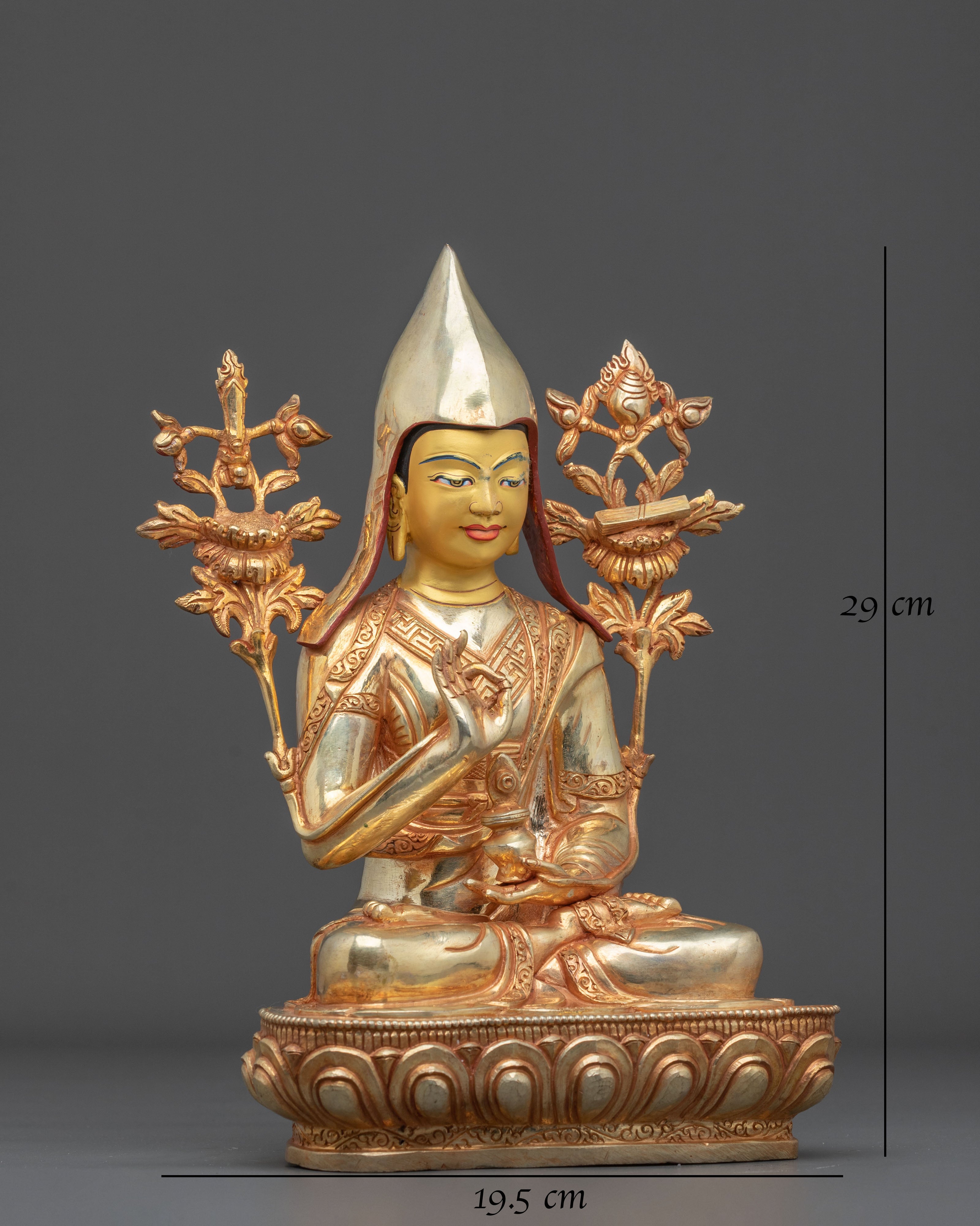Tsongkhapa Golden Sculpture | Tibetan Buddhist Master