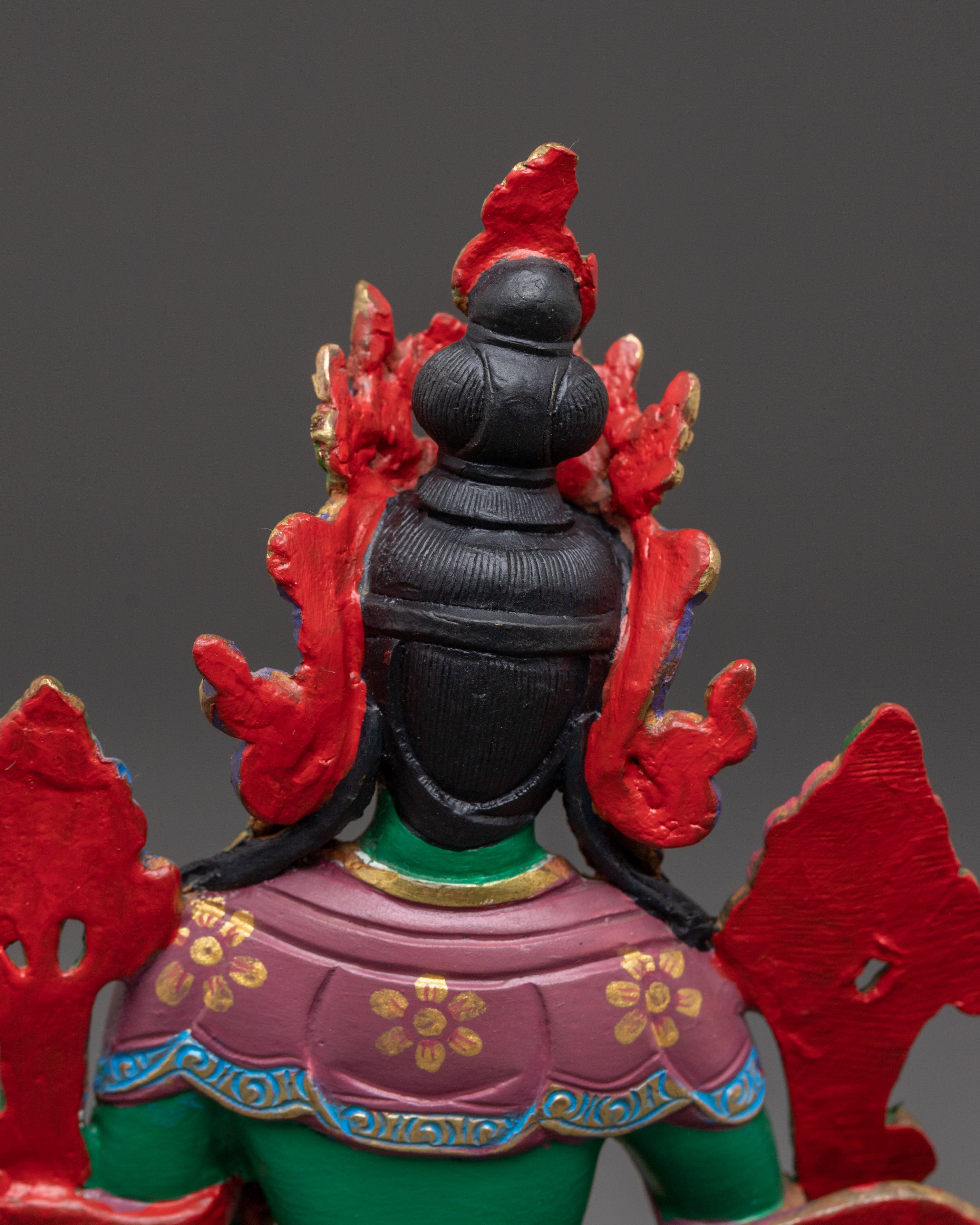 Handmade Green Tara Golden Sculpture | Female Bodhisattva of Compassion