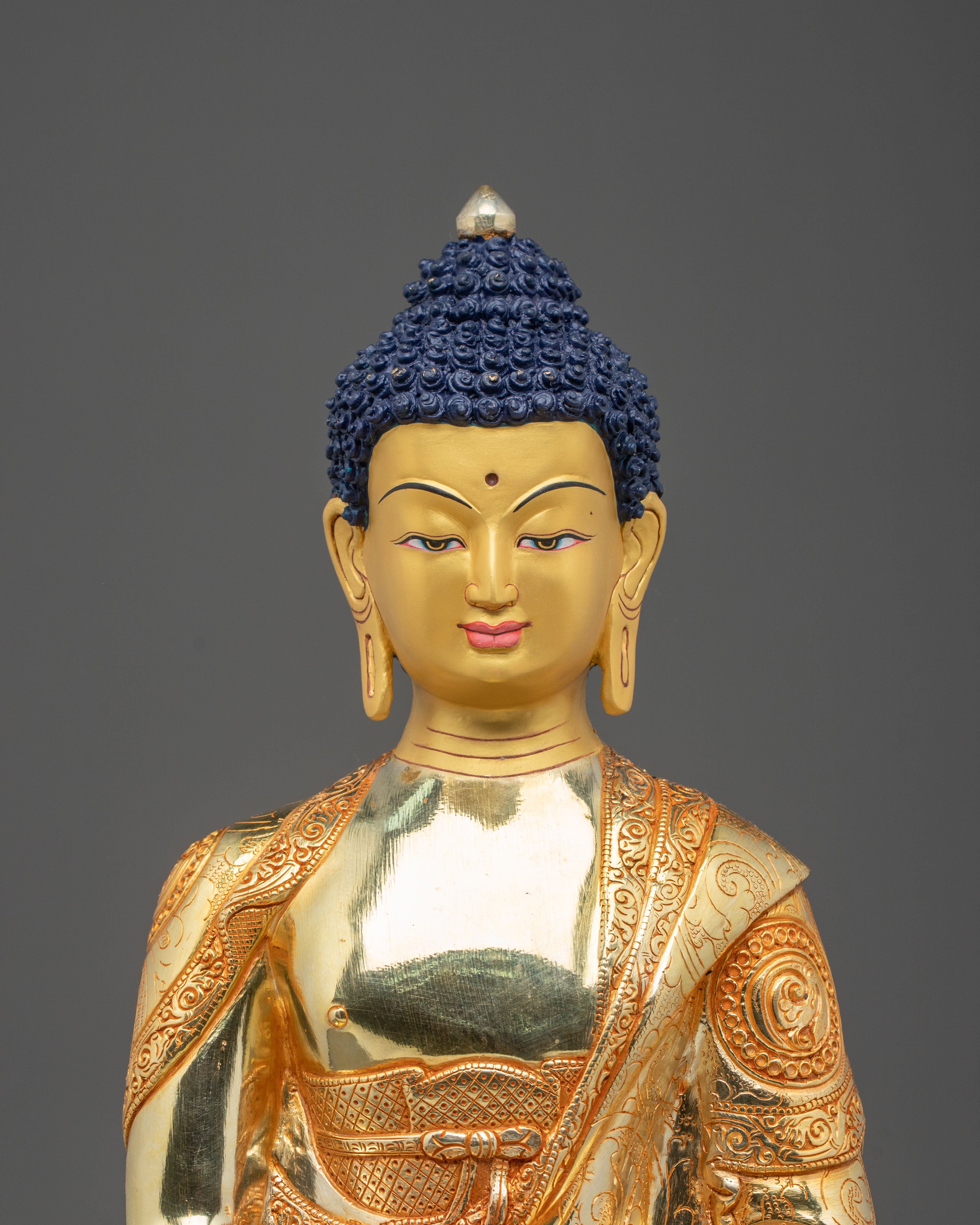 Shakyamuni Buddha Statue | Golden Meditative Figurine