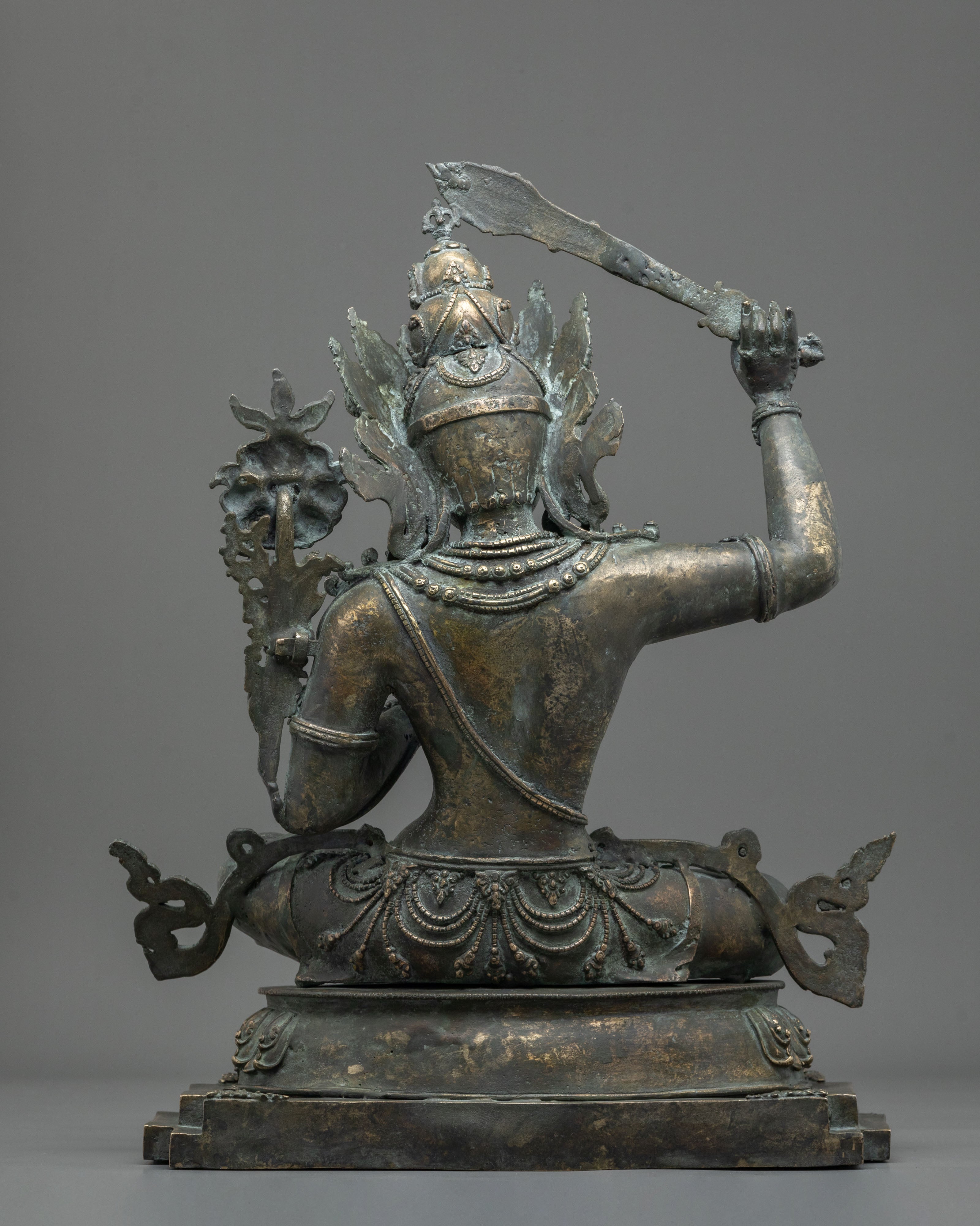 Handmade Manjughoṣa Statue | Sacred Antique Finish