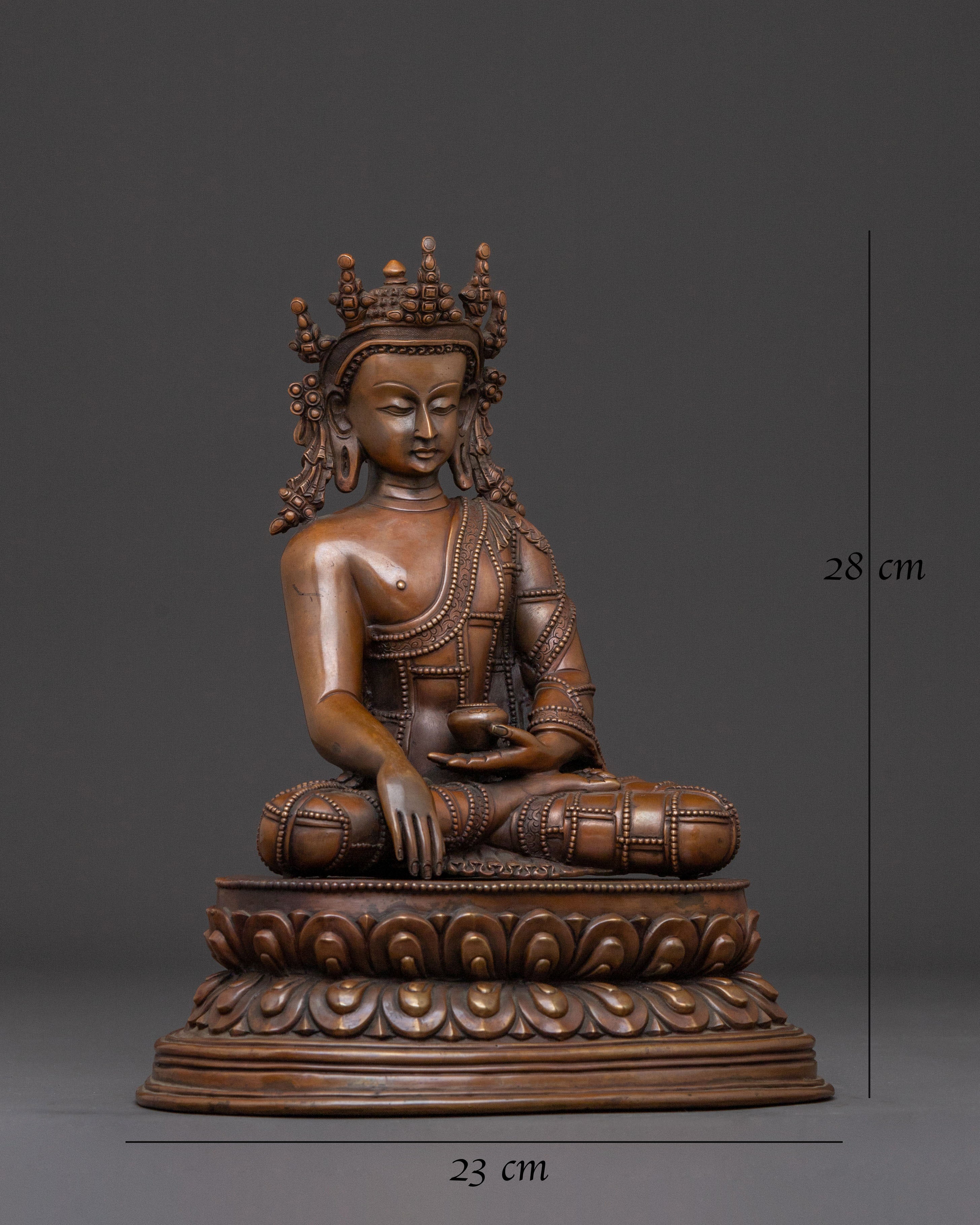 Shakyamuni Buddha Statue with Crown | Meditation Figure