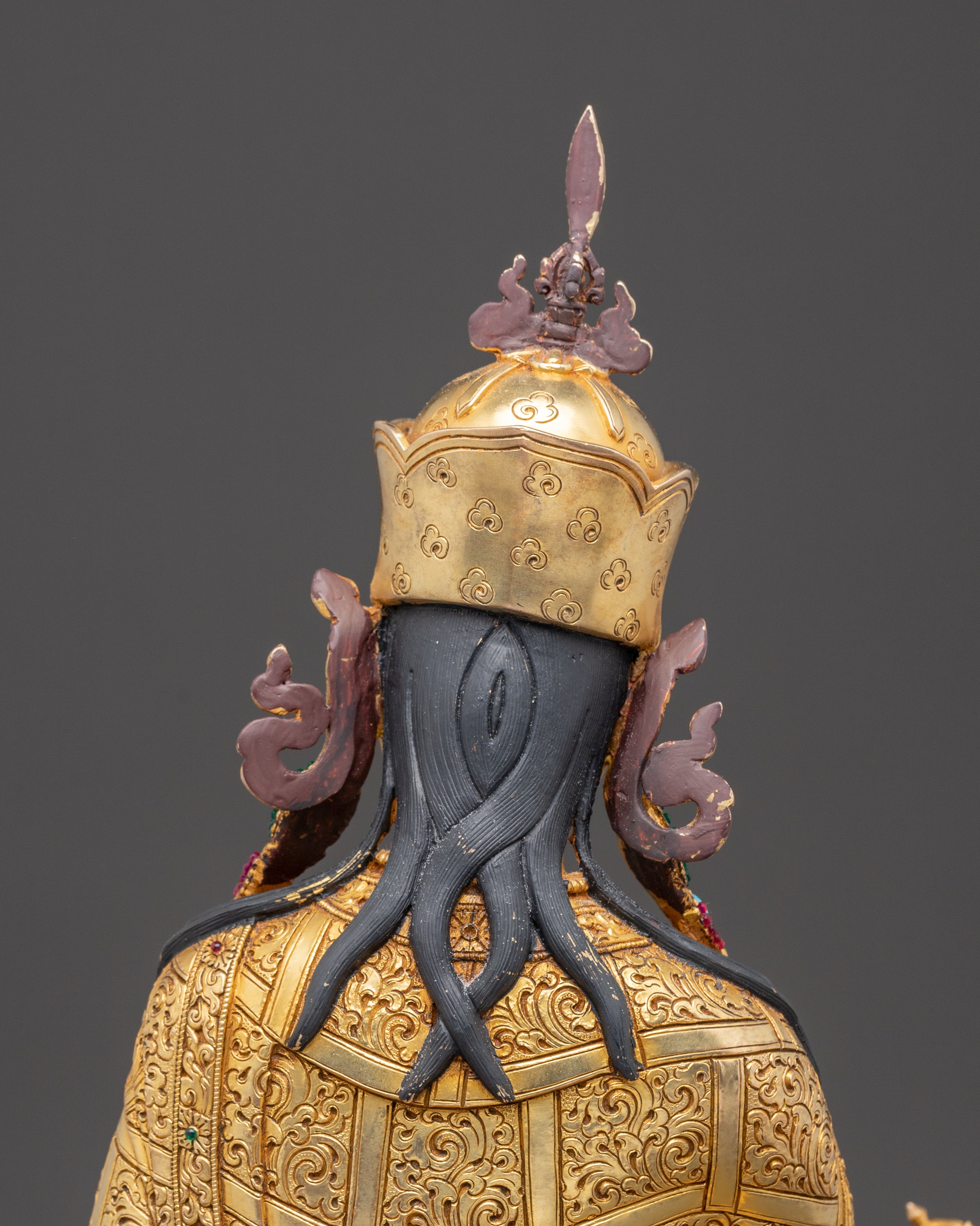 Handmade Copper Guru Rinpoche Statue | Tibetan Tantric Master Sculpture