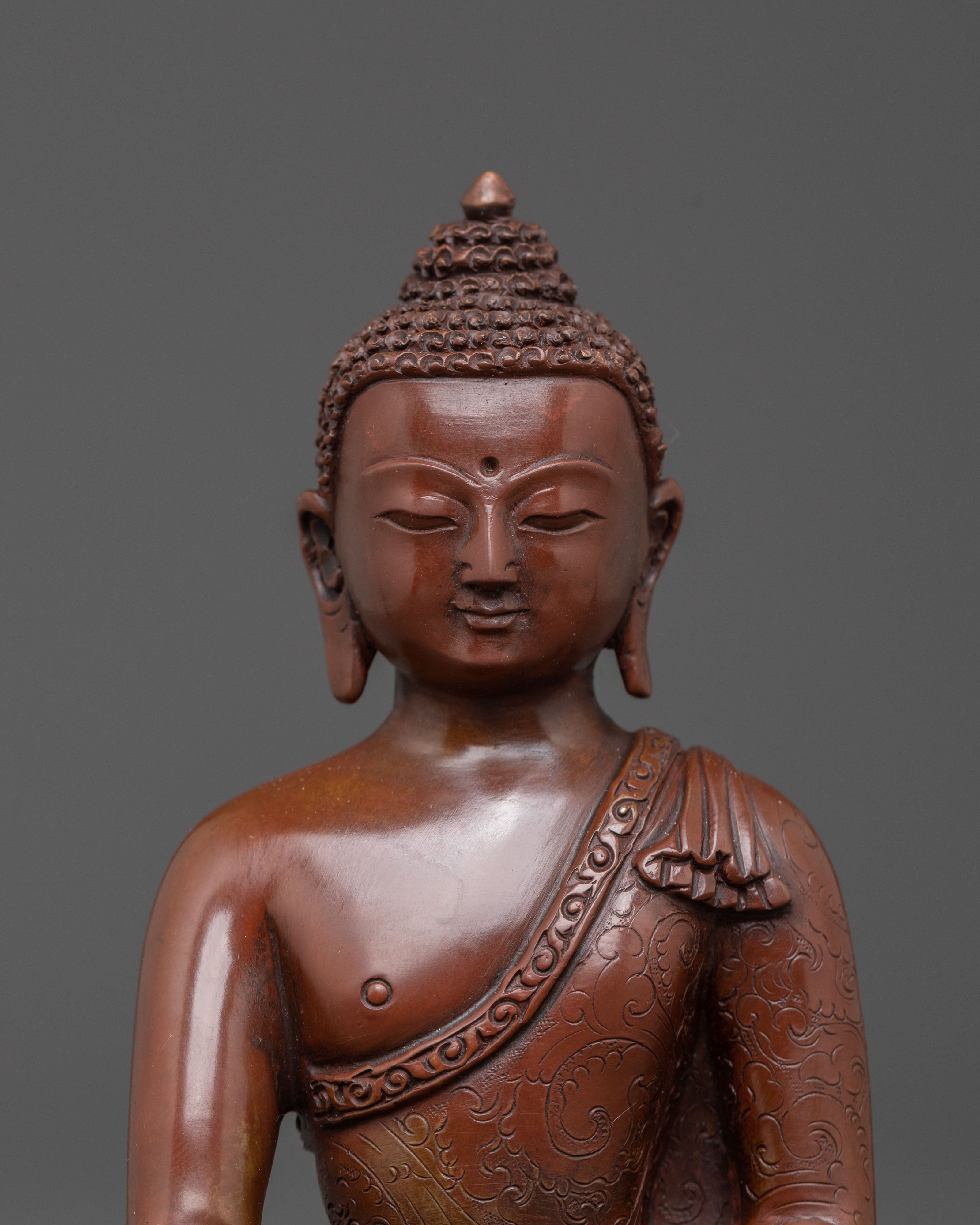 Shakyamuni Buddha Statue | Oxidized Copper Serenity