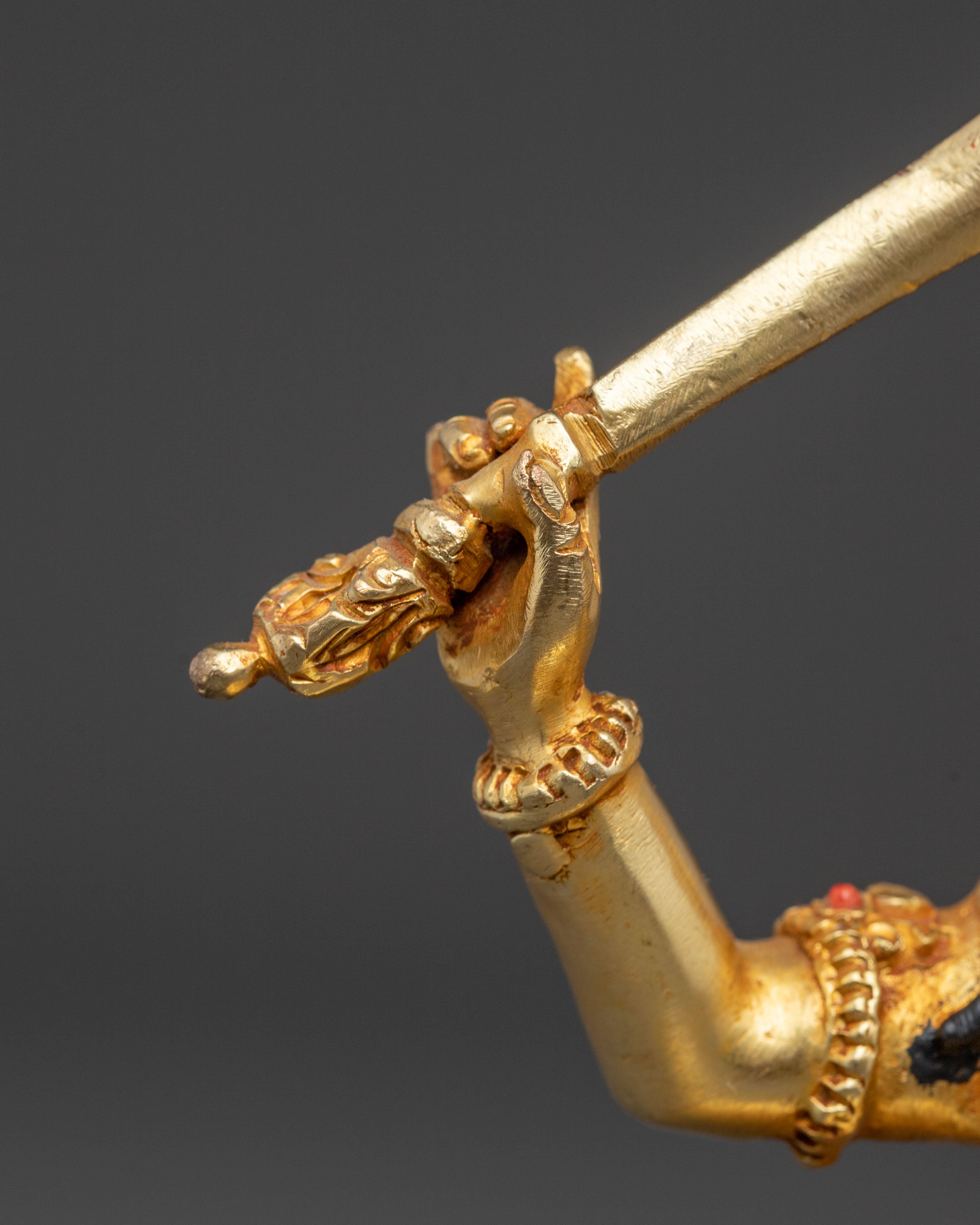 Bodhisatttva Manjushri Handcrafted Statue | 24k Gold Gilded Himalayan Sculpture