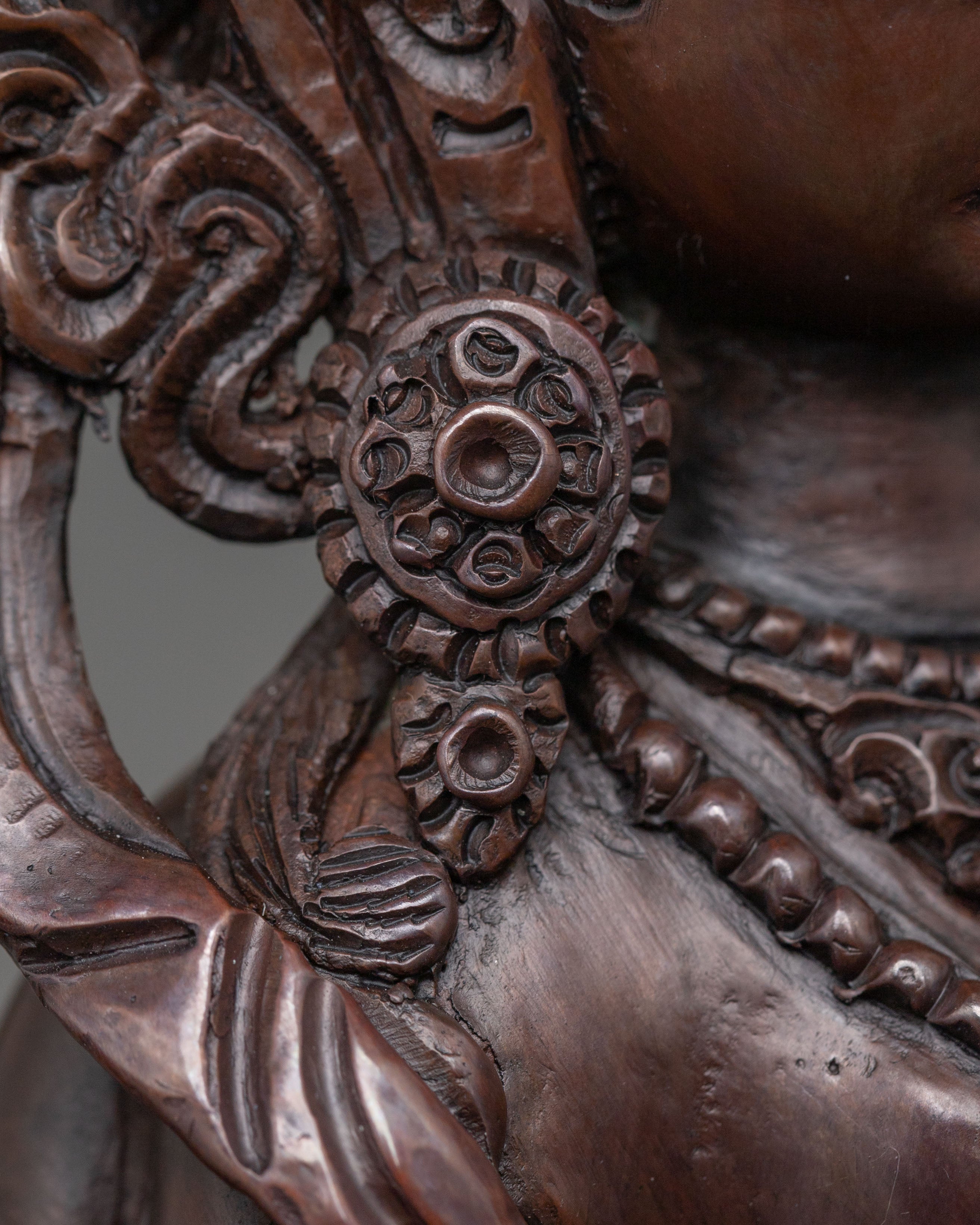 Saraswati Devi Spiritual Statue in Oxidized Copper
