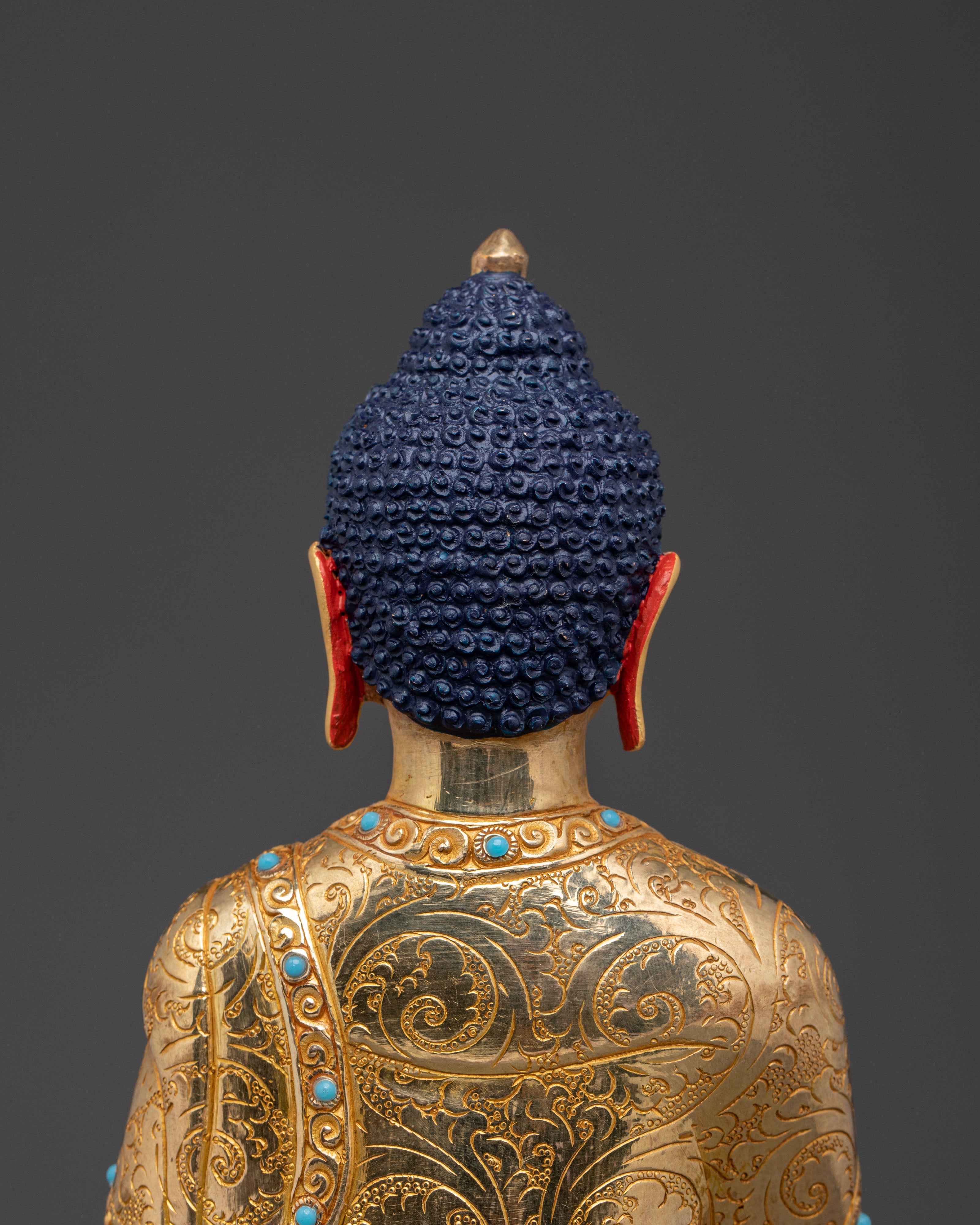Shakyamuni Buddha 24k Gold Gilded Statue: Dharma Teaching