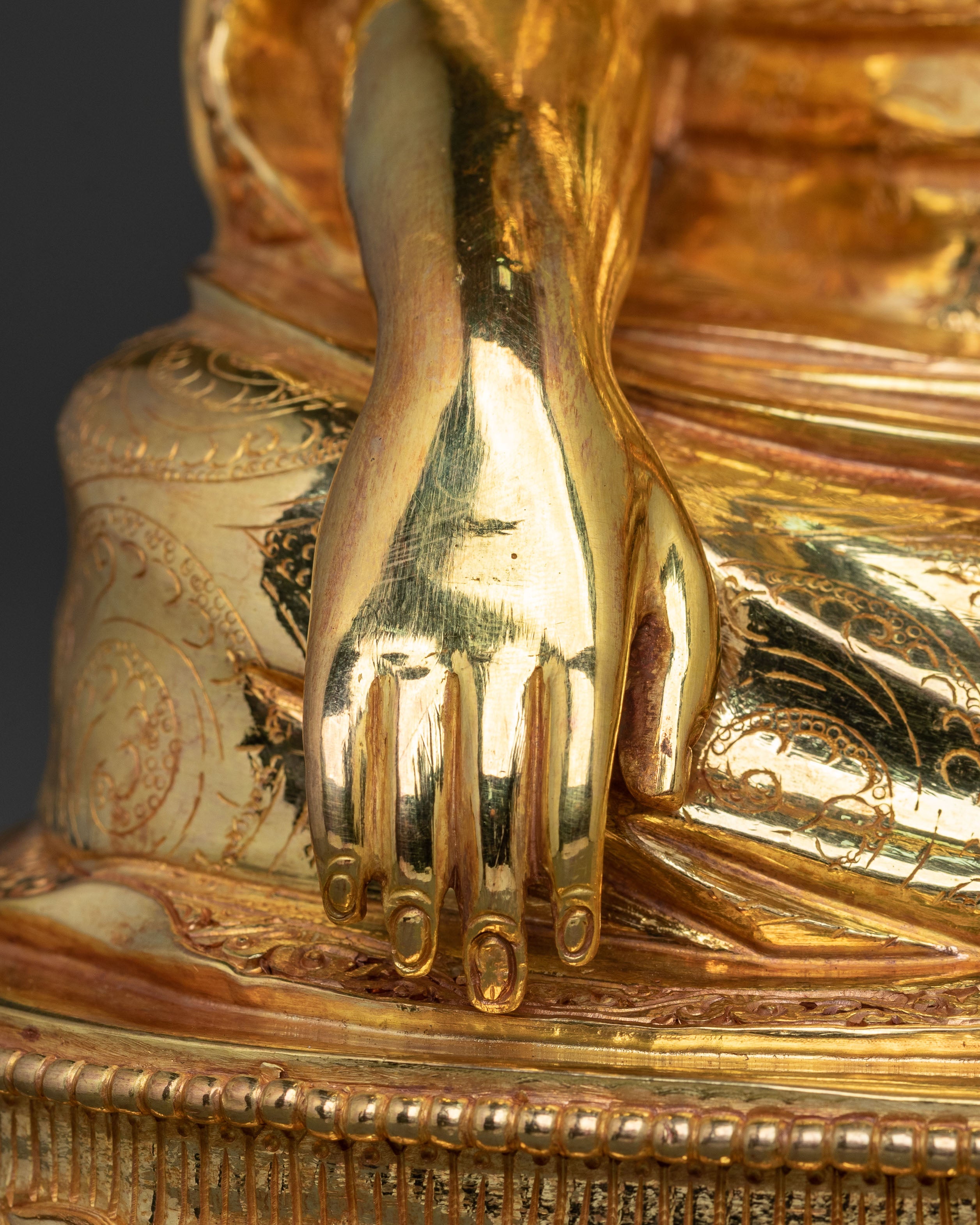 Enlightened Master: Guru Shapdum 24K Gold Gilded Statue