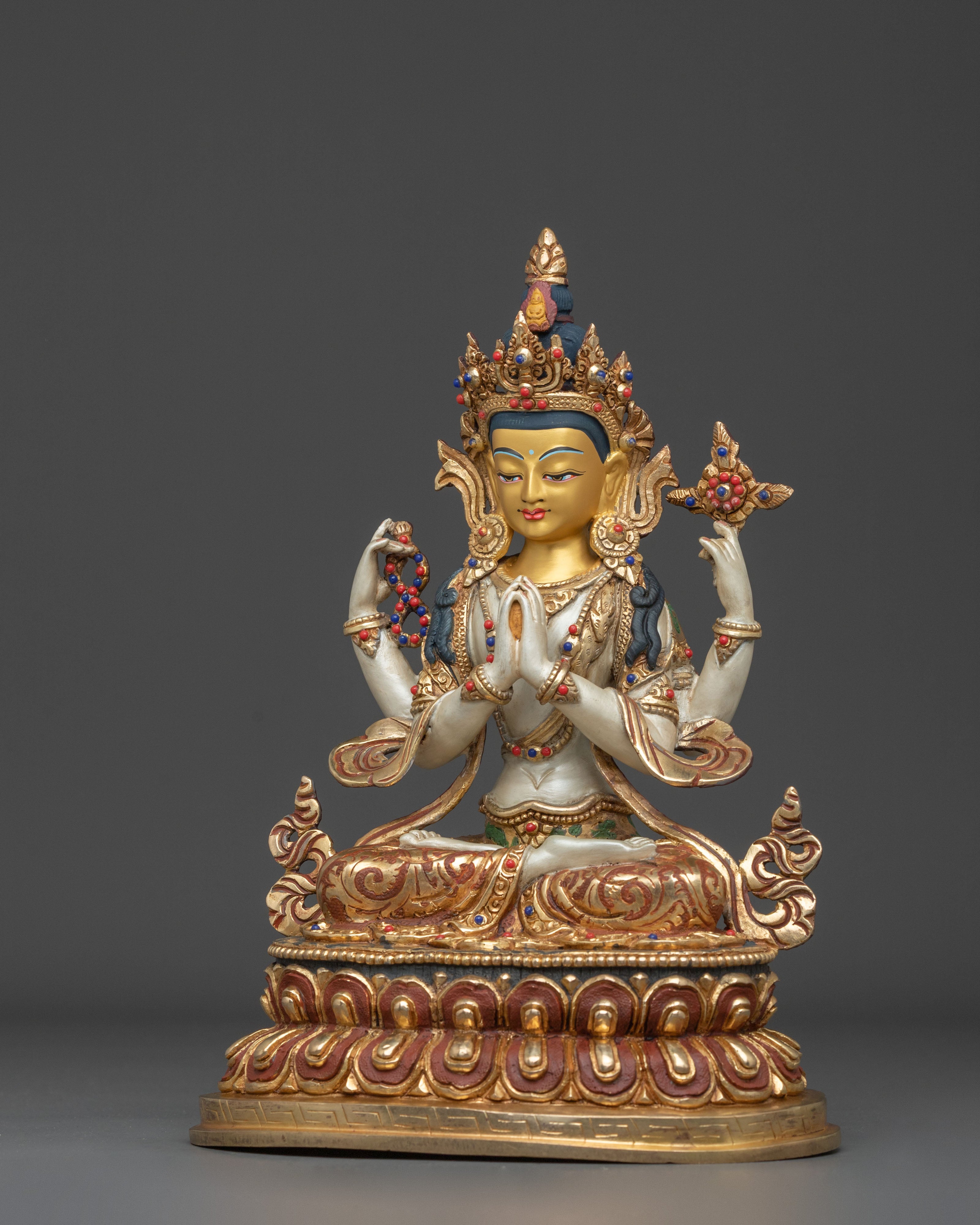 Compassionate Chenrezig 24K Gold Coated Figurine