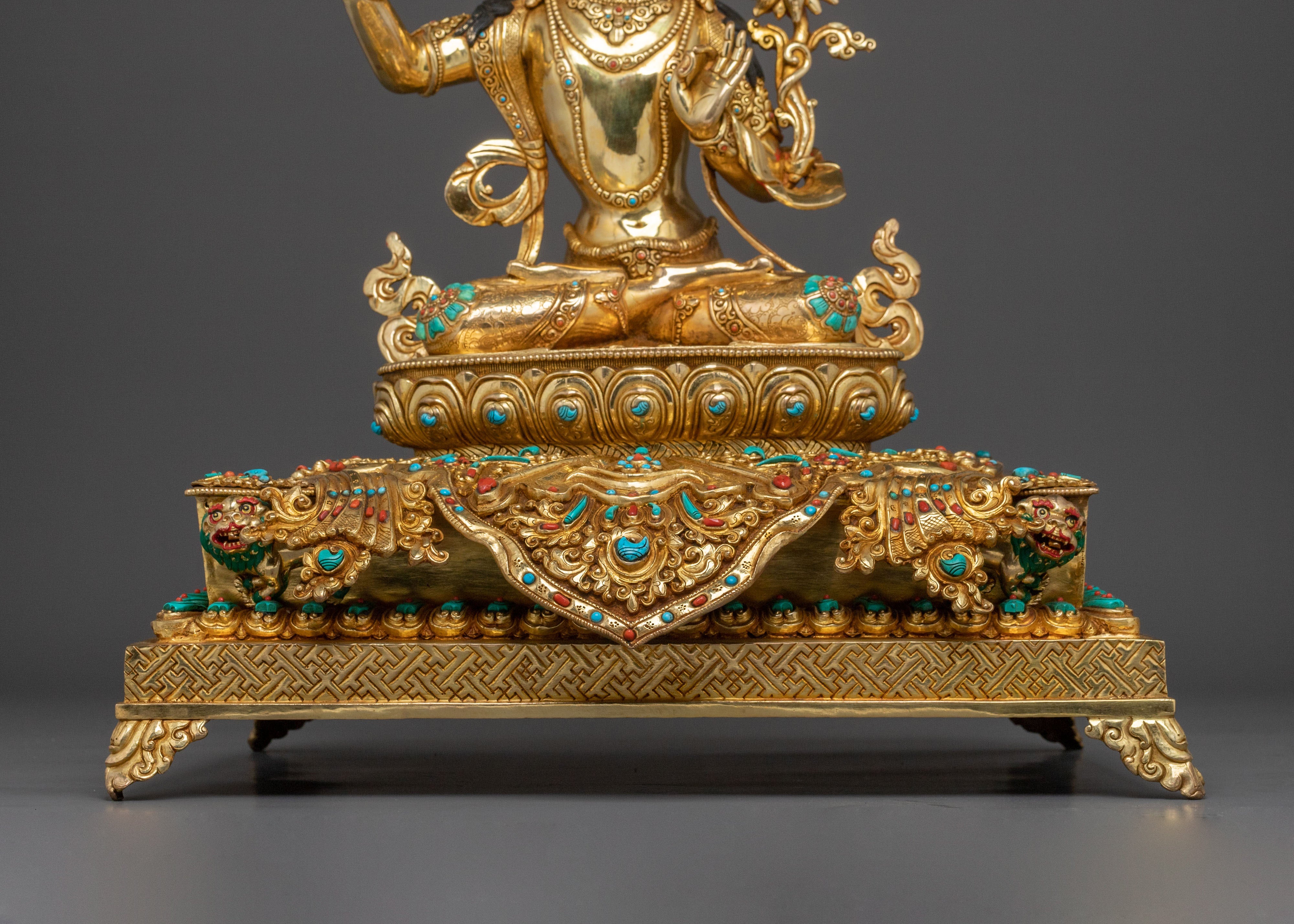 Manjushri Statue On Throne | Bodhisattva of Wisdom