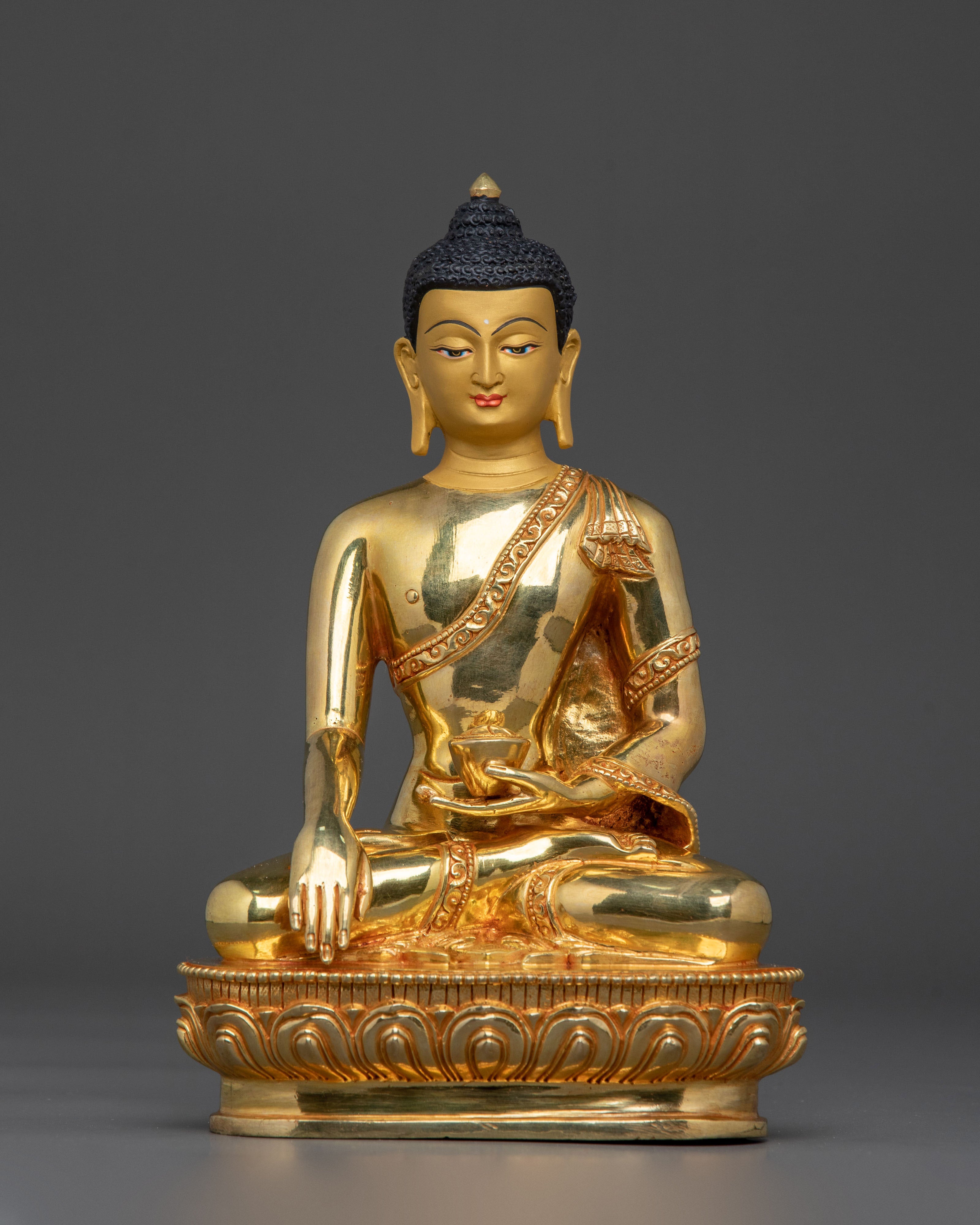 Shakyamuni Buddha 24K Gold Gilded Figure