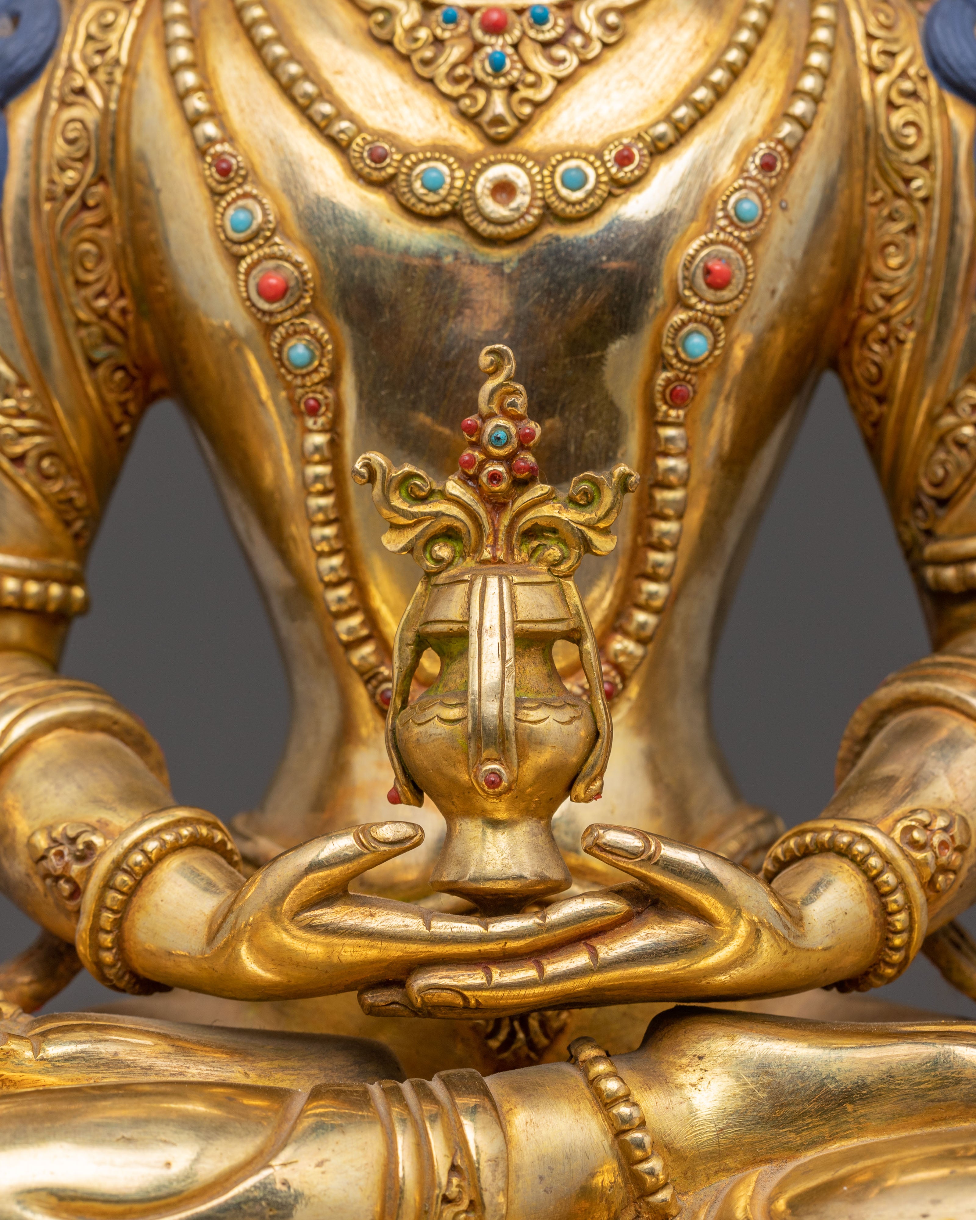 Handmade Statue of Amitayus Buddha | Traditional Himalayan Art
