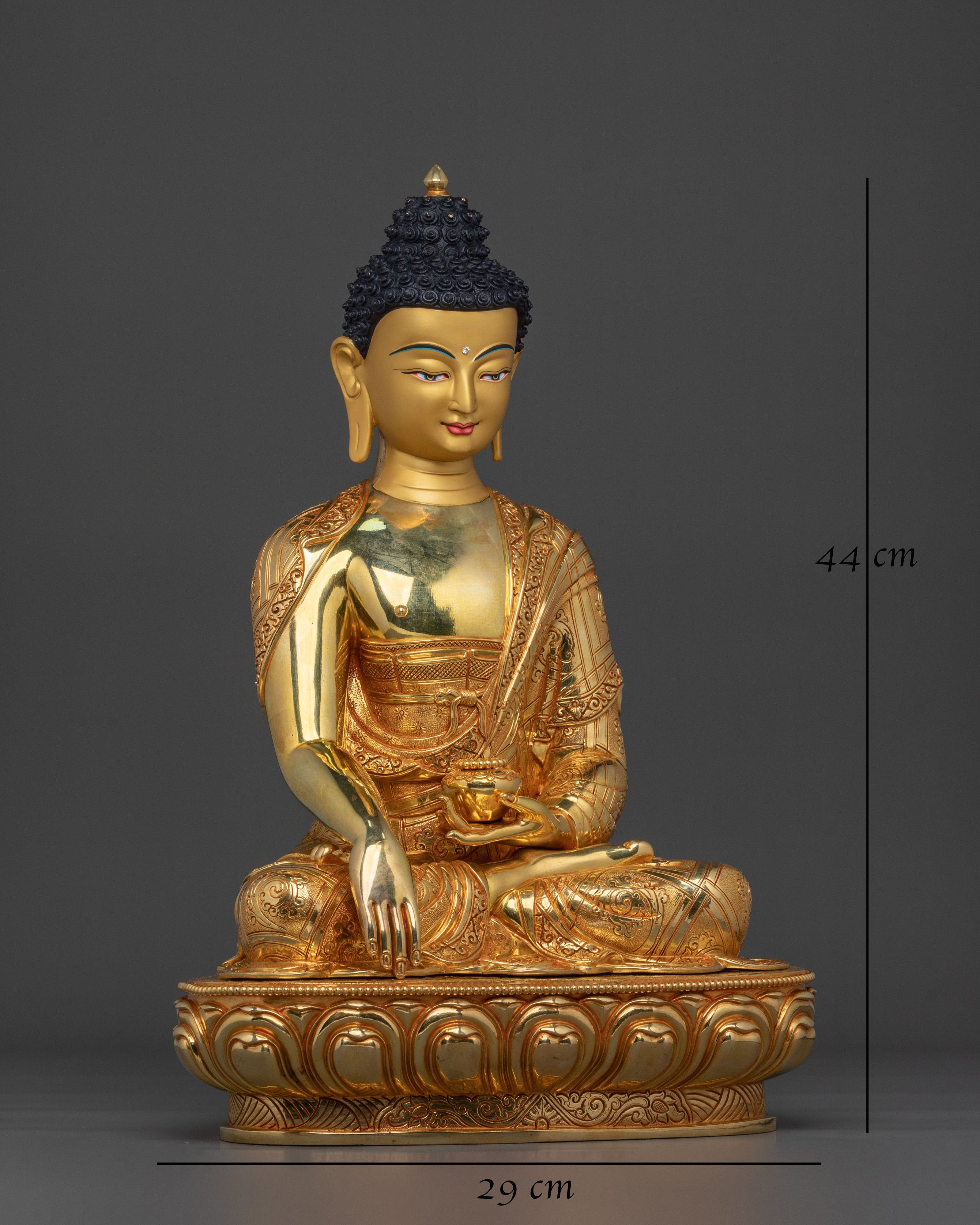 Hand Carved Shakyamuni Buddha Himalayan Statue