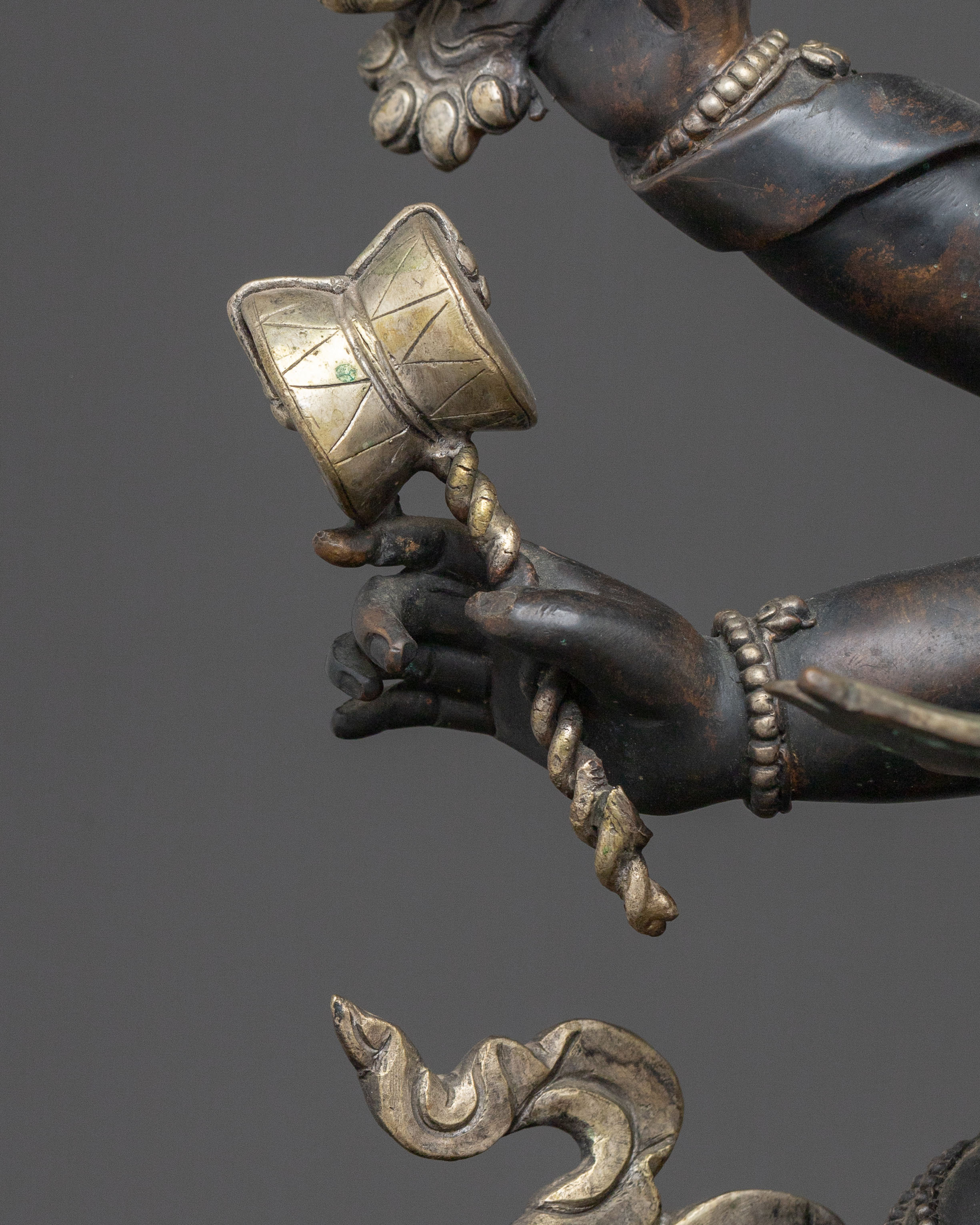 Six-Armed Mahakala Sacred Statue | Antique Finishing