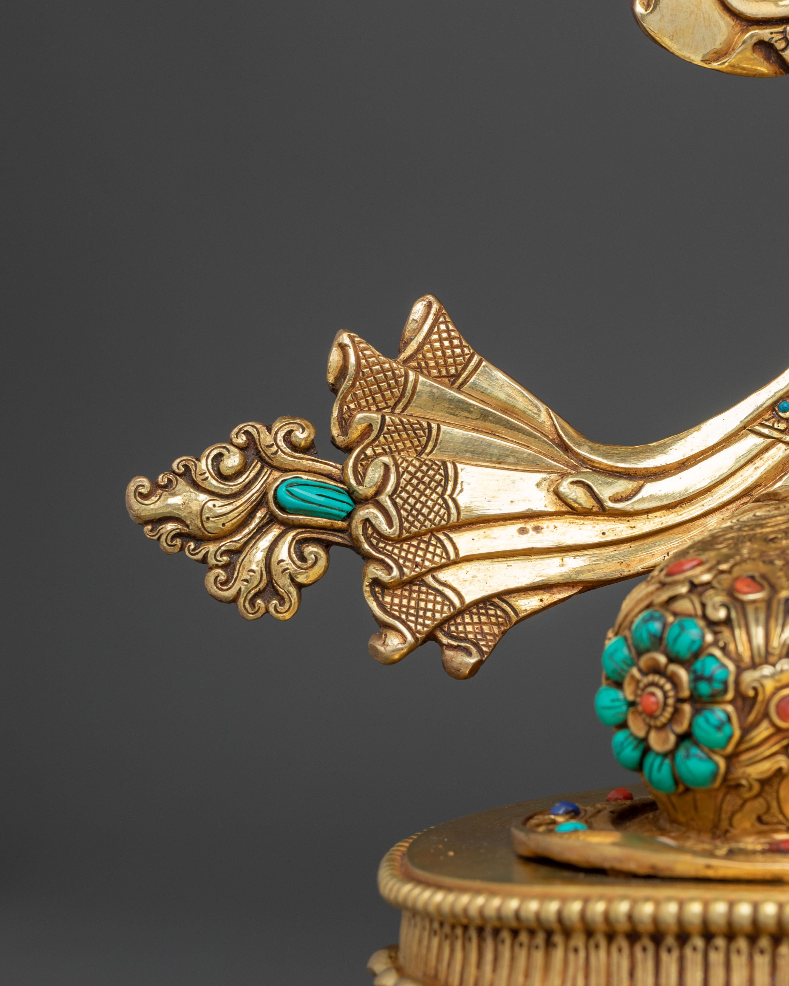Wisdom Deity Manjushri Sacred Statue | Tibetan Buddhist Altar Figure