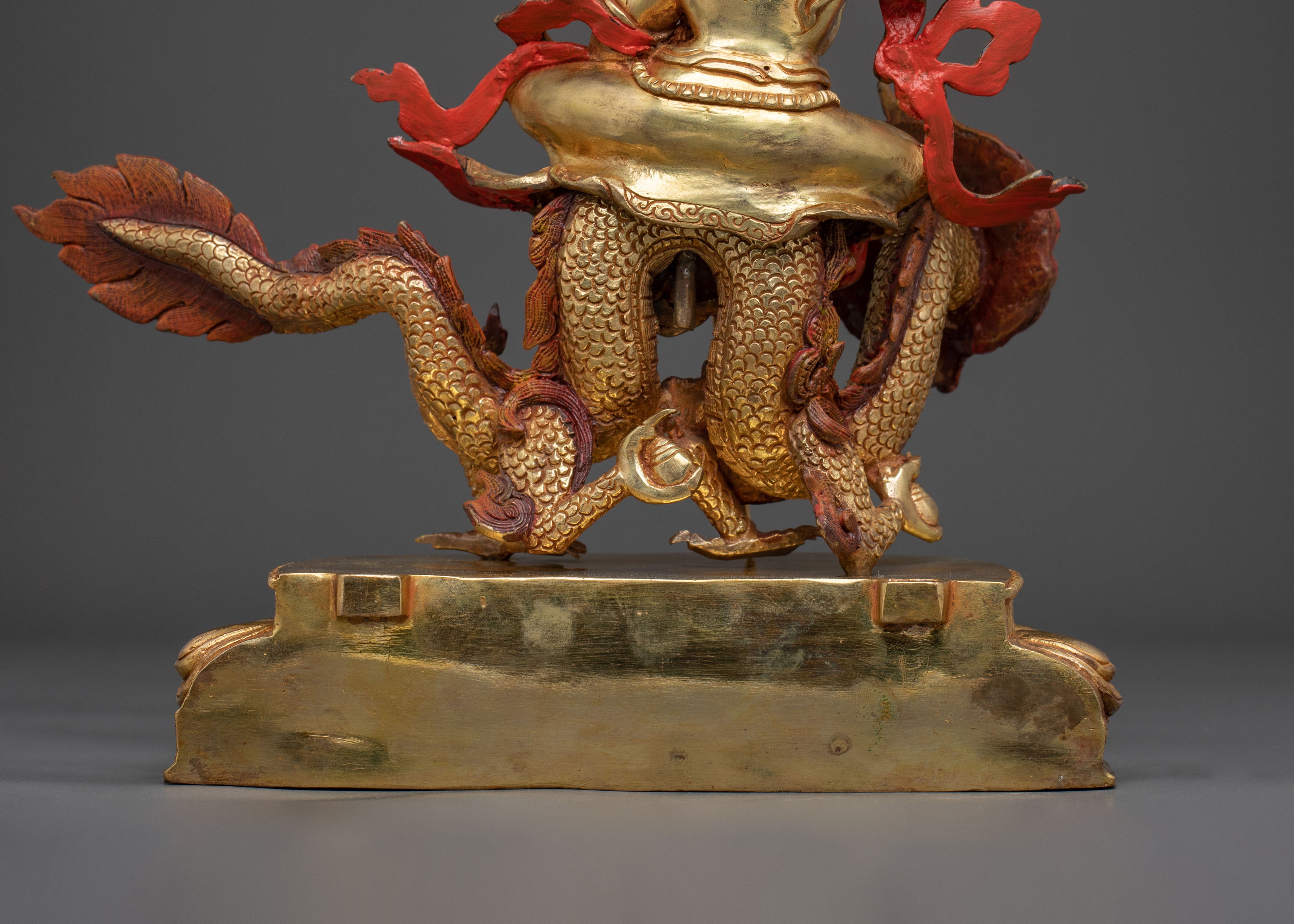 Sacred White Dzambhala Wealth Protector Statue