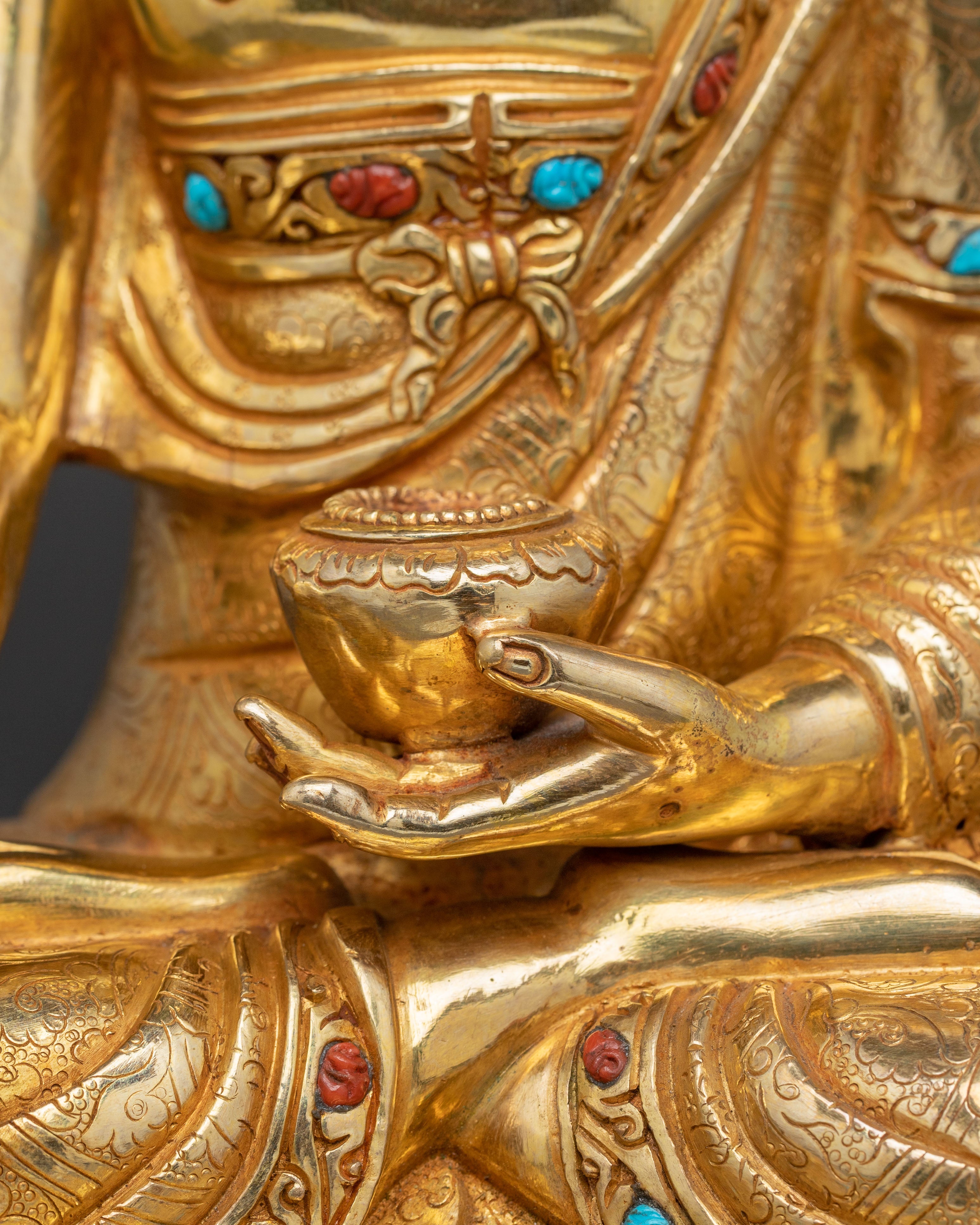Dharma Guru Shakyamuni Golden Sacred Statue