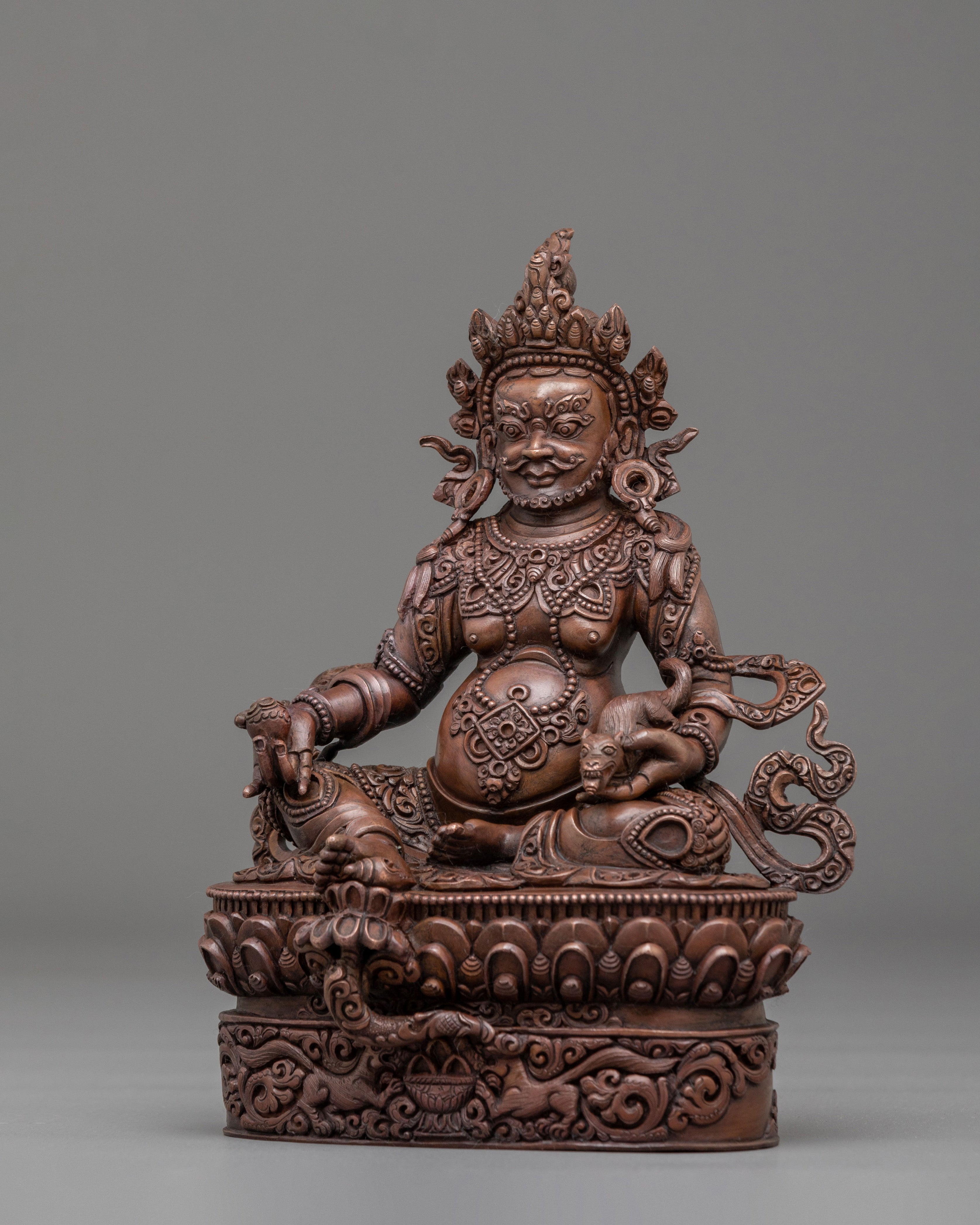 Dzambhala Oxidized Statue | Buddhist God of Wealth