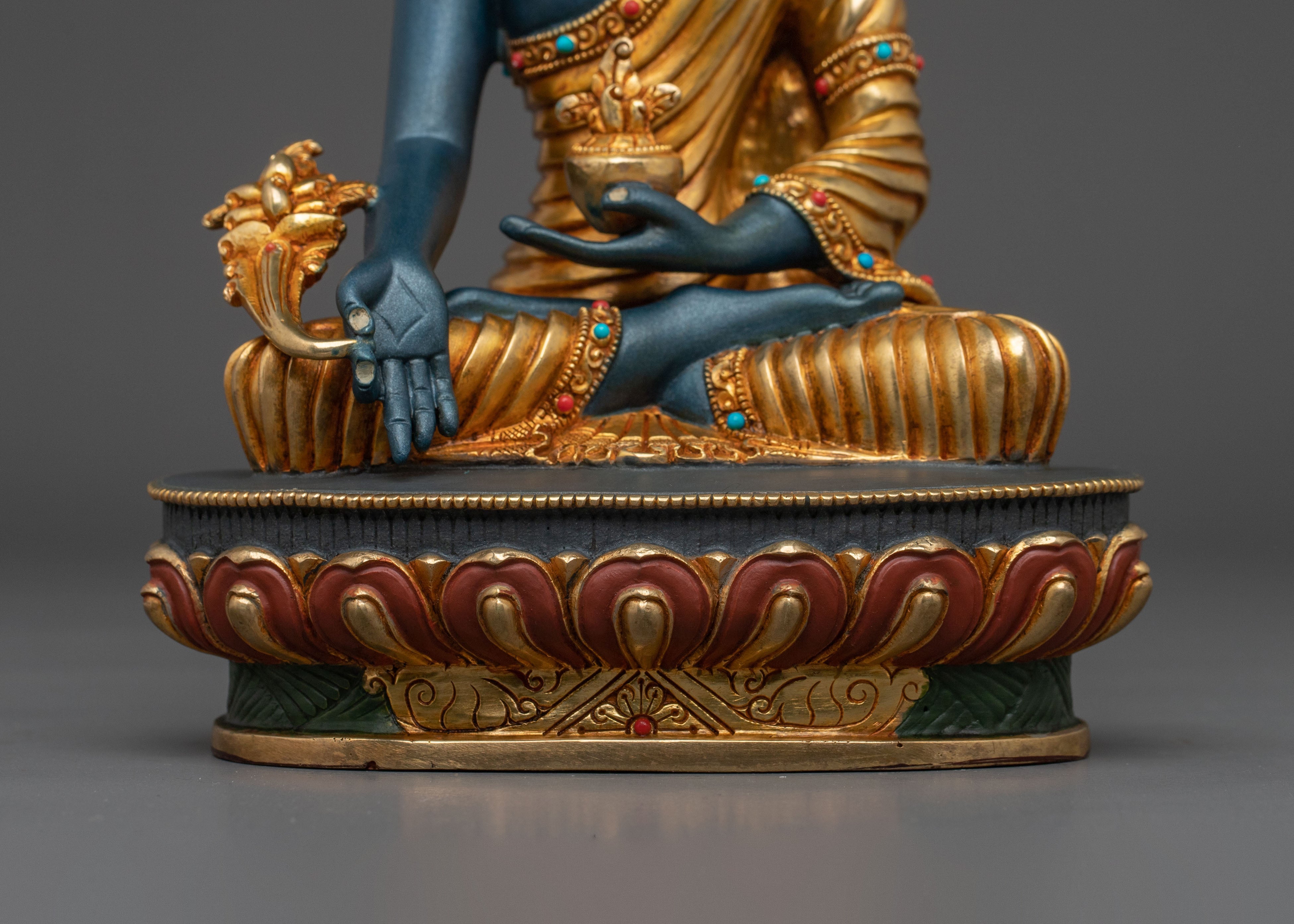 Three Buddhas Altar Statue Set | Sacred Tibetan Buddhist Trio Sculpture