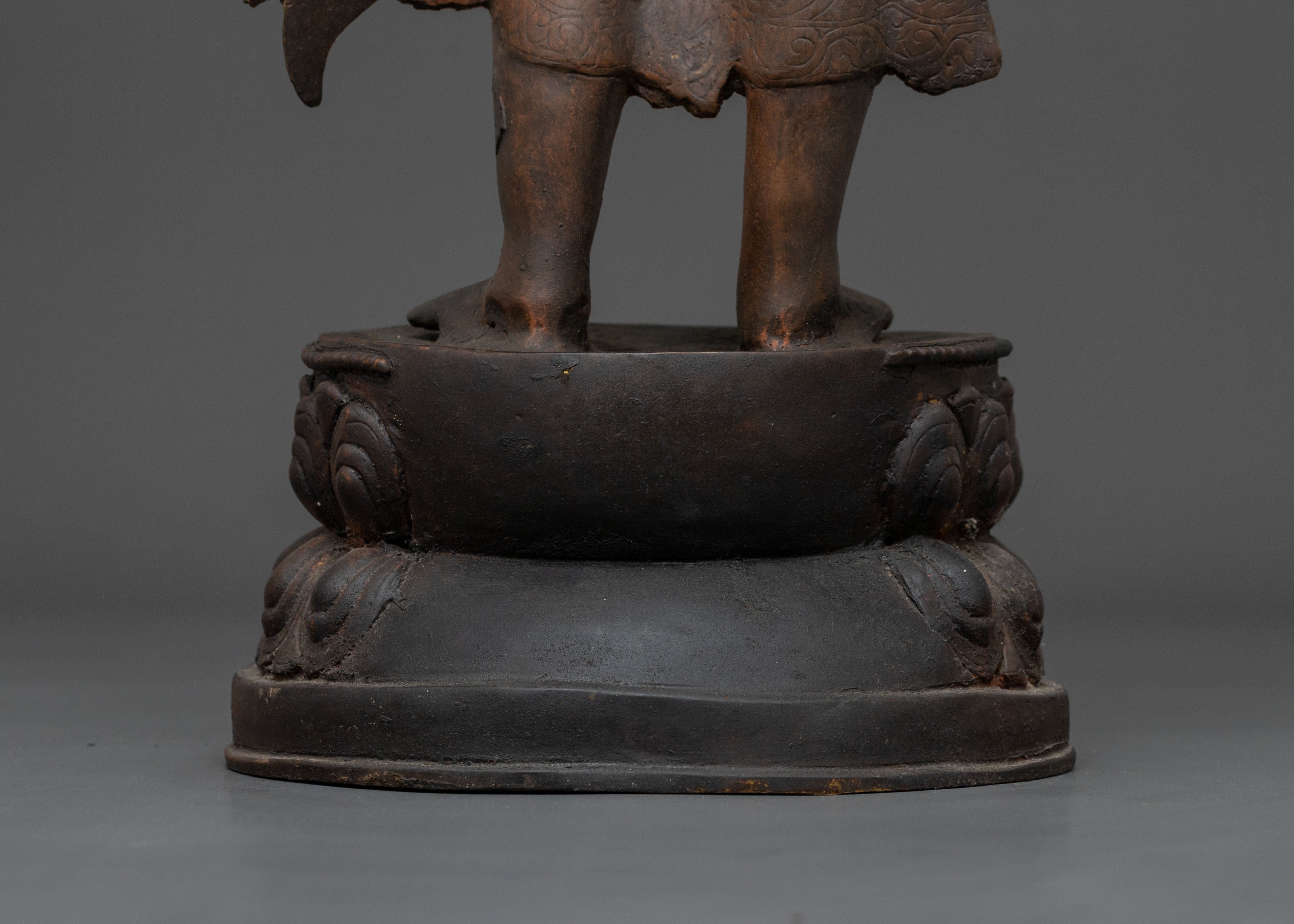 Maitreya Buddha Sacred Sculpture with Antique Finish