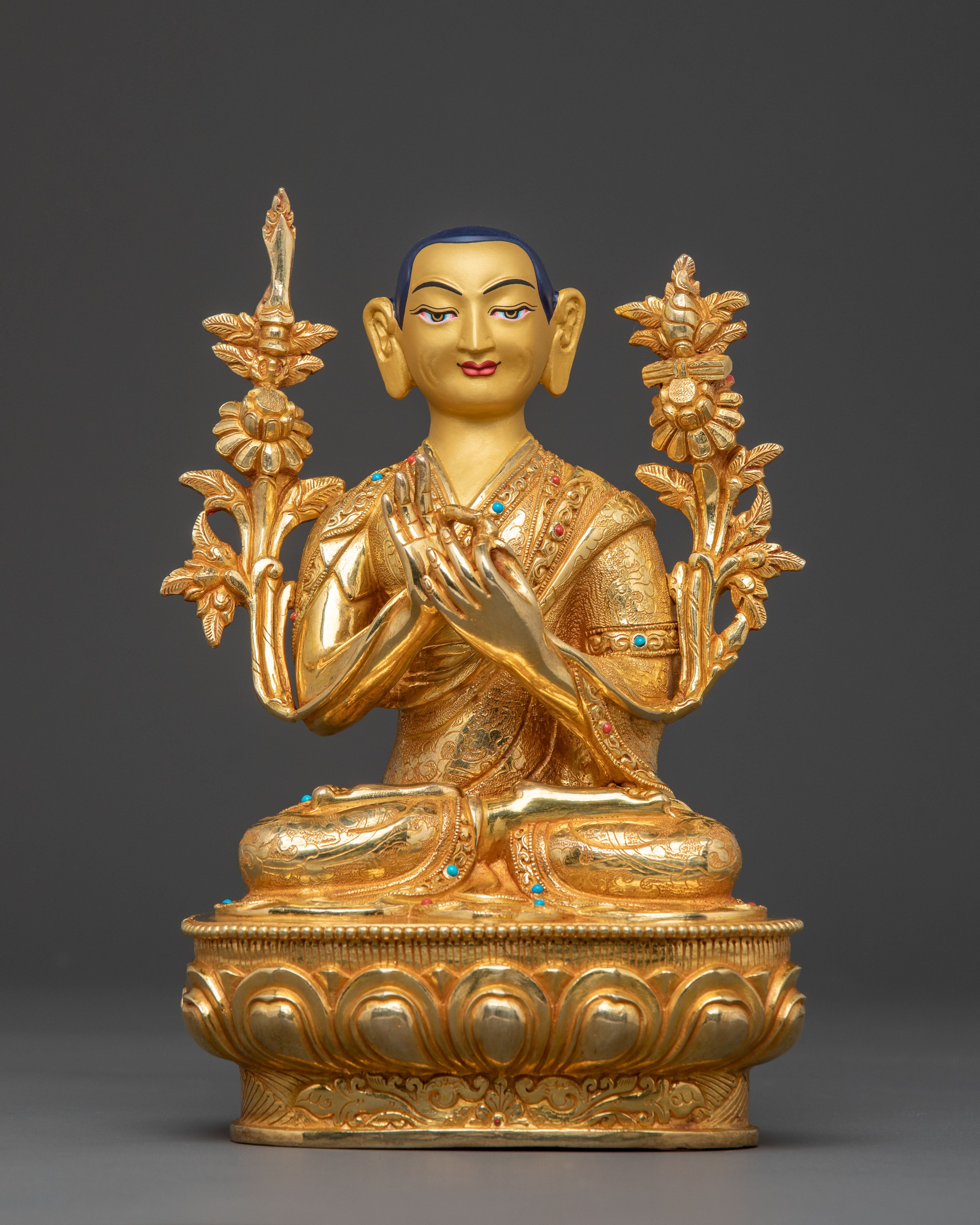 Tsongkhapa Spiritual Statue with Disciples | Altar Decor