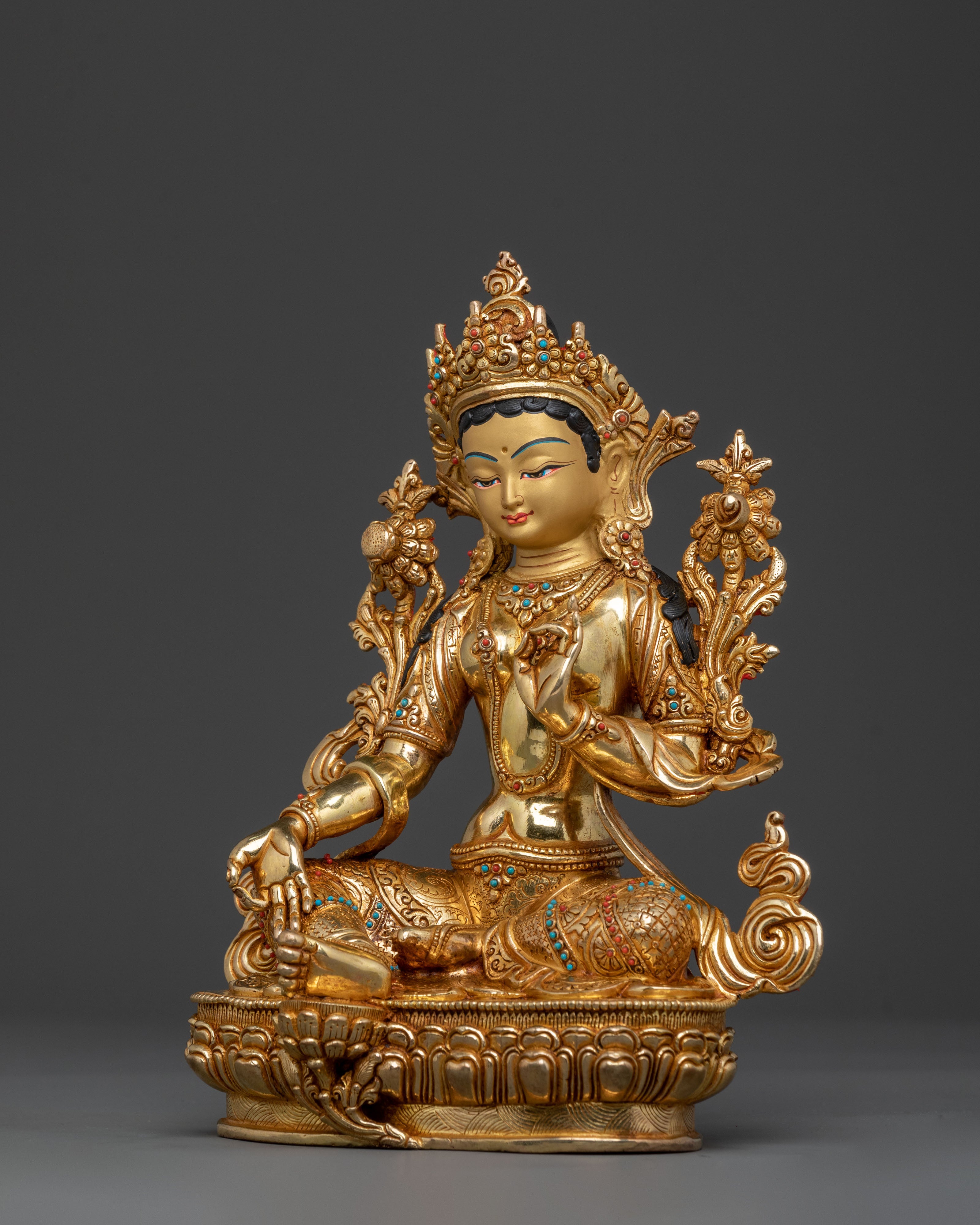 Handcrafted Green Tara Statue | Symbol of Compassion