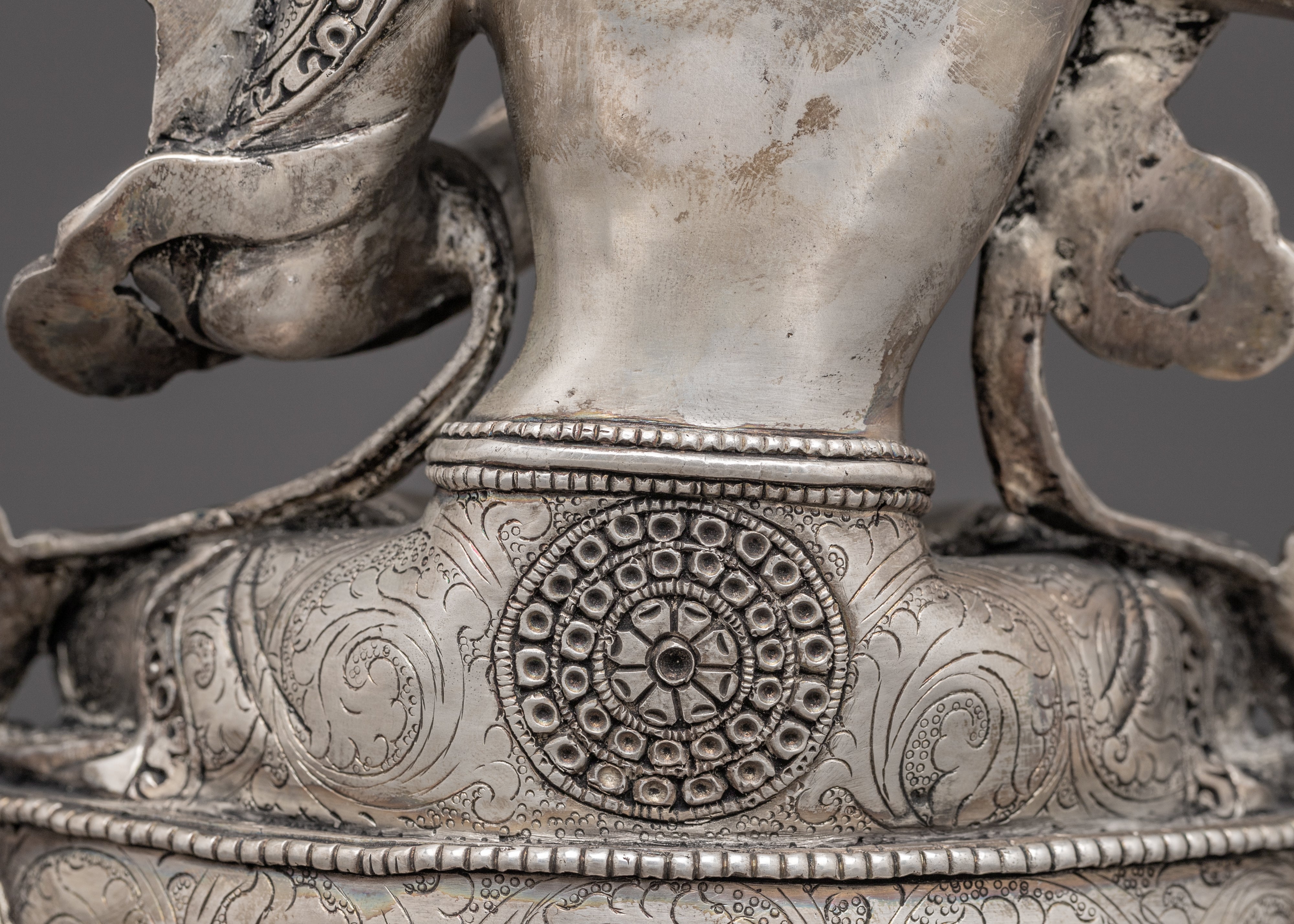 Silver-Plated Bodhisattva Manjushri Statue | Wisdom's Beacon